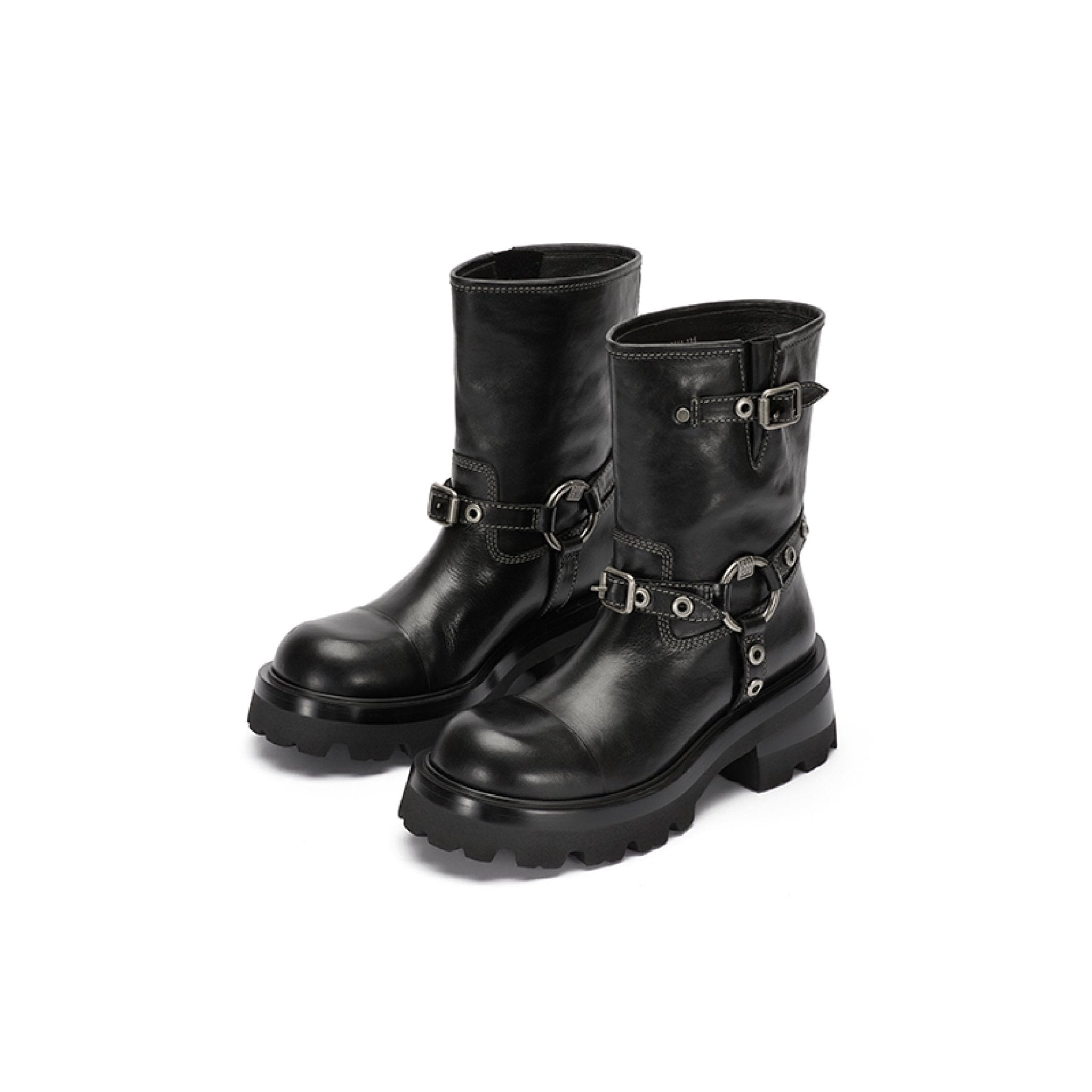 Sugar Su Rebel Knight ankle boots Black | MADAX