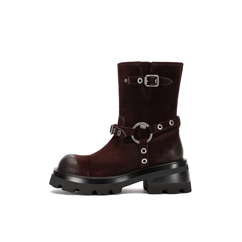 Sugar Su Rebel Knight ankle boots Red | MADAX