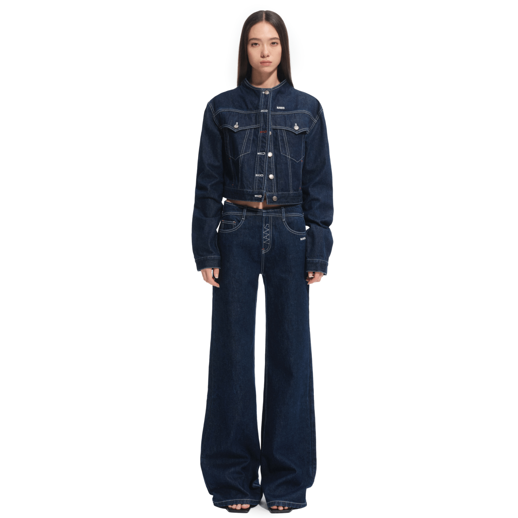 NAWS Red Dot Italian Denim Jacket in Dark Blue | MADAX