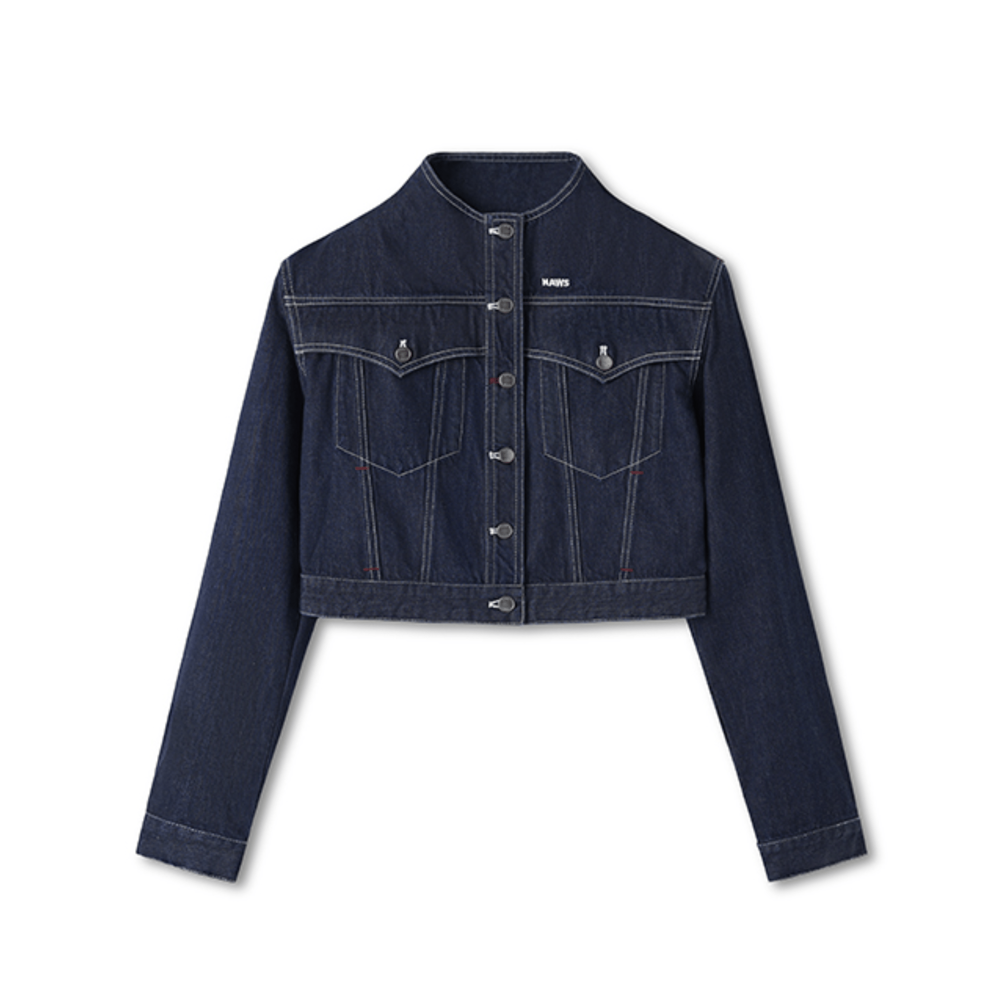 NAWS Red Dot Italian Denim Jacket in Dark Blue | MADAX