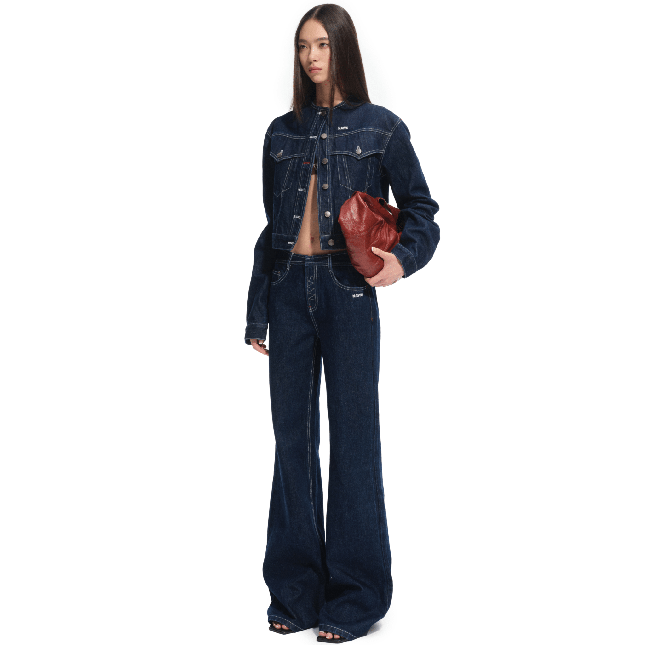 NAWS Red Dot Italian Denim Jacket in Dark Blue | MADAX