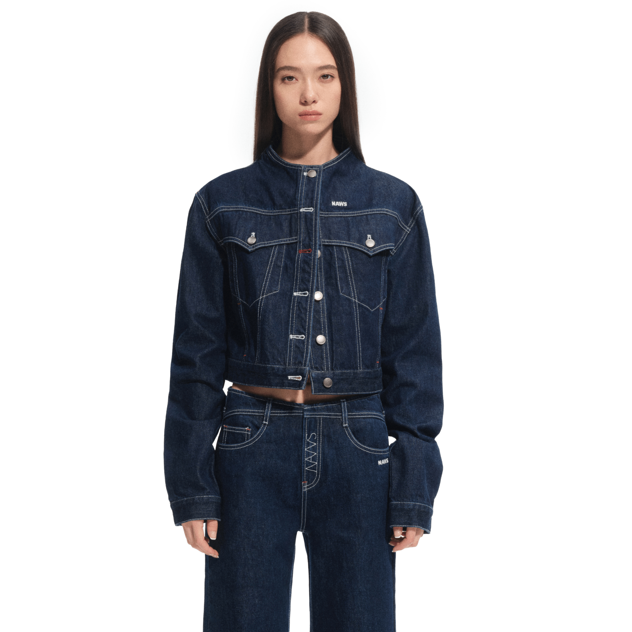 NAWS Red Dot Italian Denim Jacket in Dark Blue | MADAX