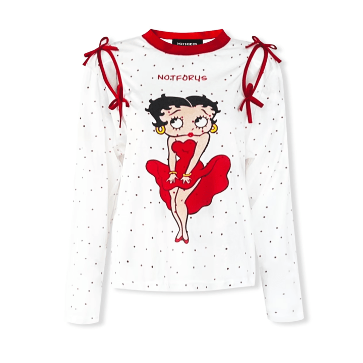 NOT FOR US Red Polka Dot Print Long Sleeves in Red | MADAX