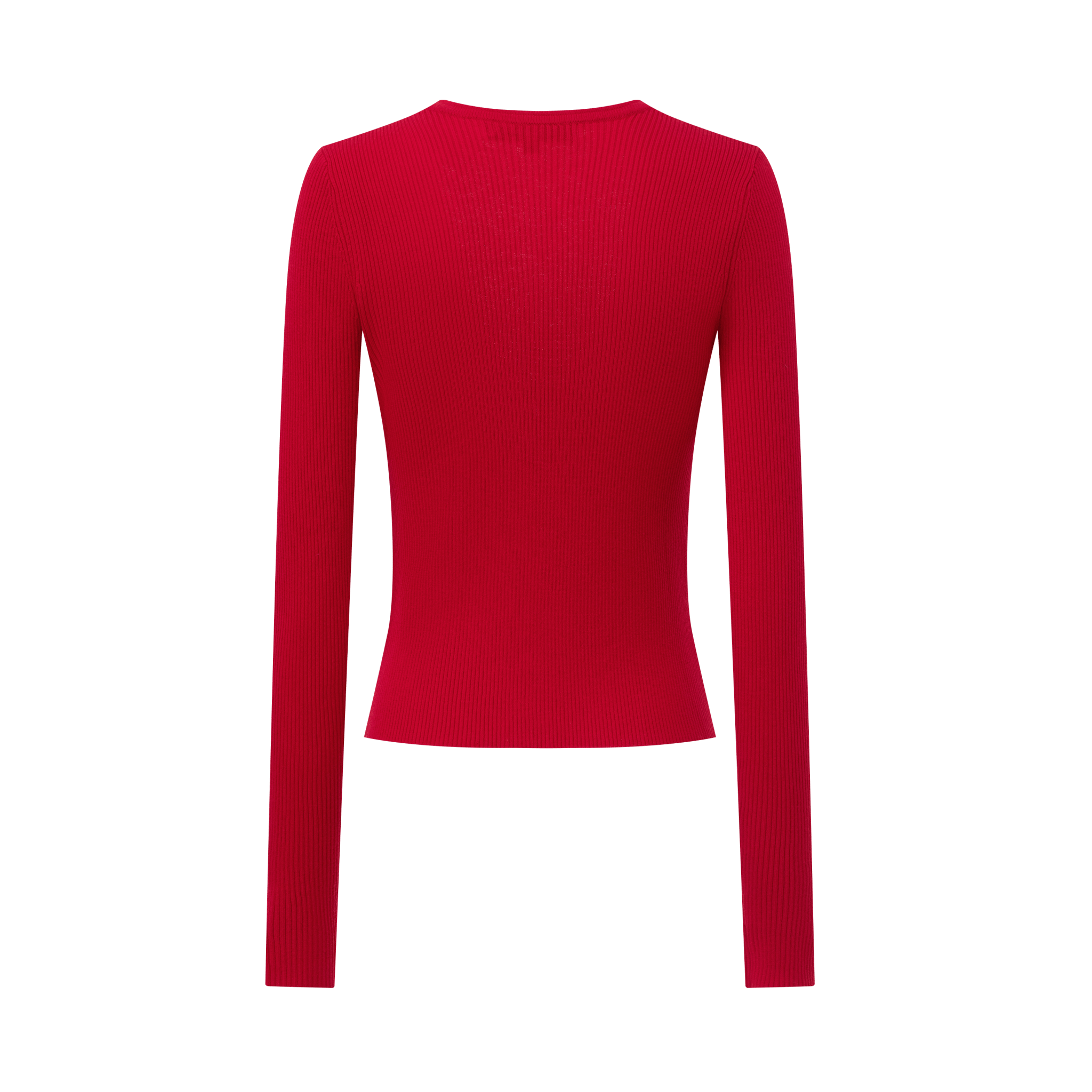 Climax Vision Red Wool Blend V - Neck Lace - Up Knit Cardigan  | MADAX