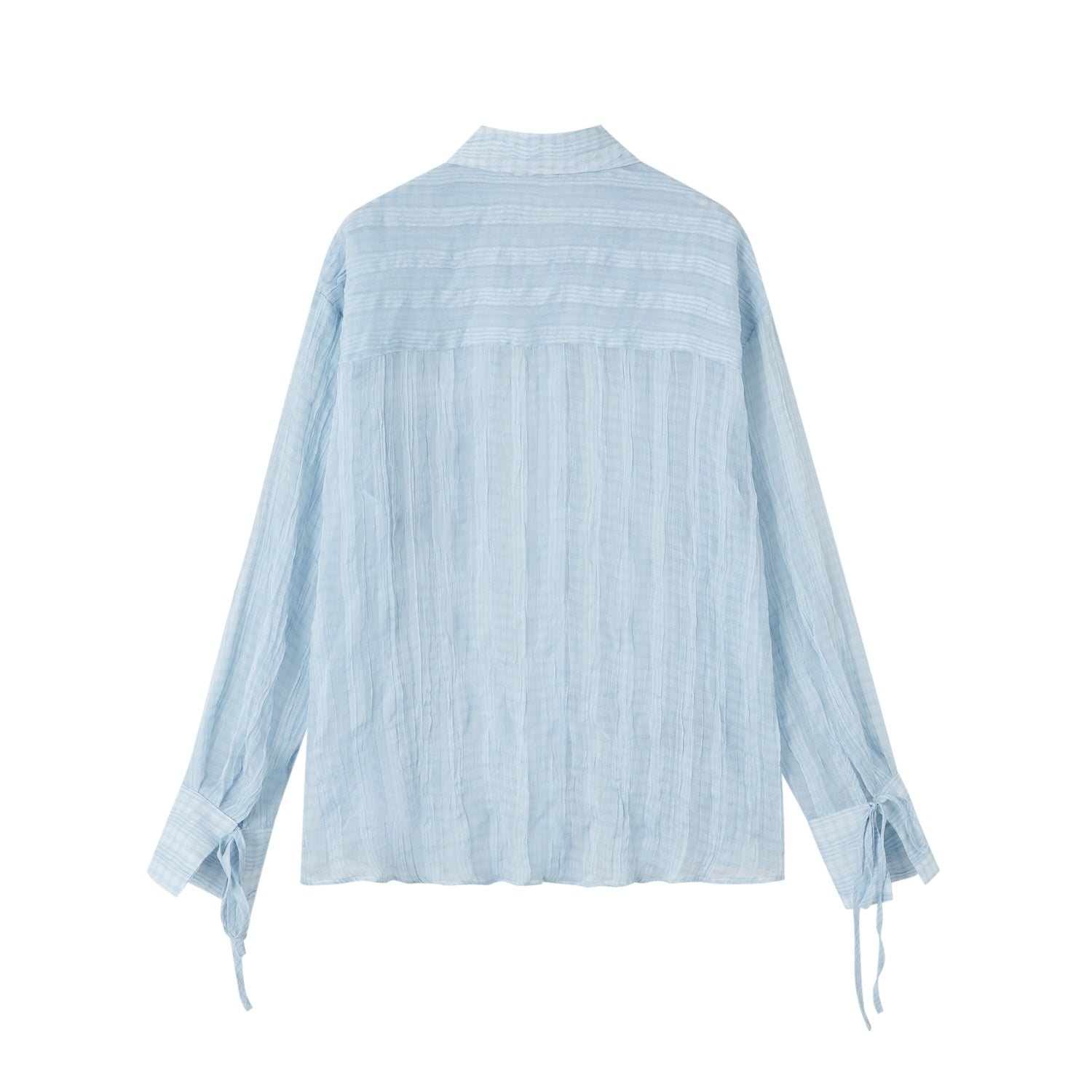 SOMESOWE Relaxed Pleated Slightly Transparent Shirt In Blue | MADAX