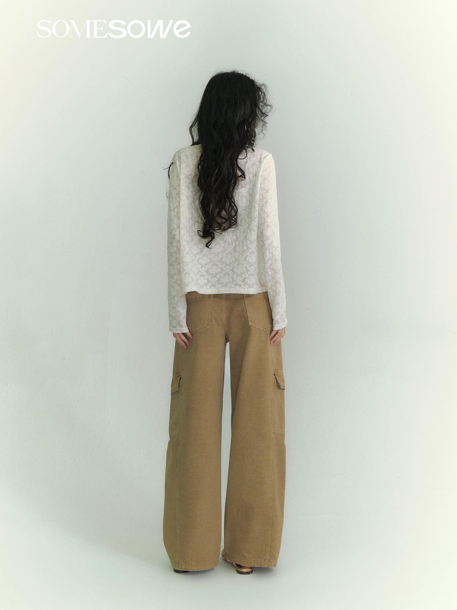 SOMESOWE Relaxed Striped Cardigan Two - Piece Set In White | MADAX