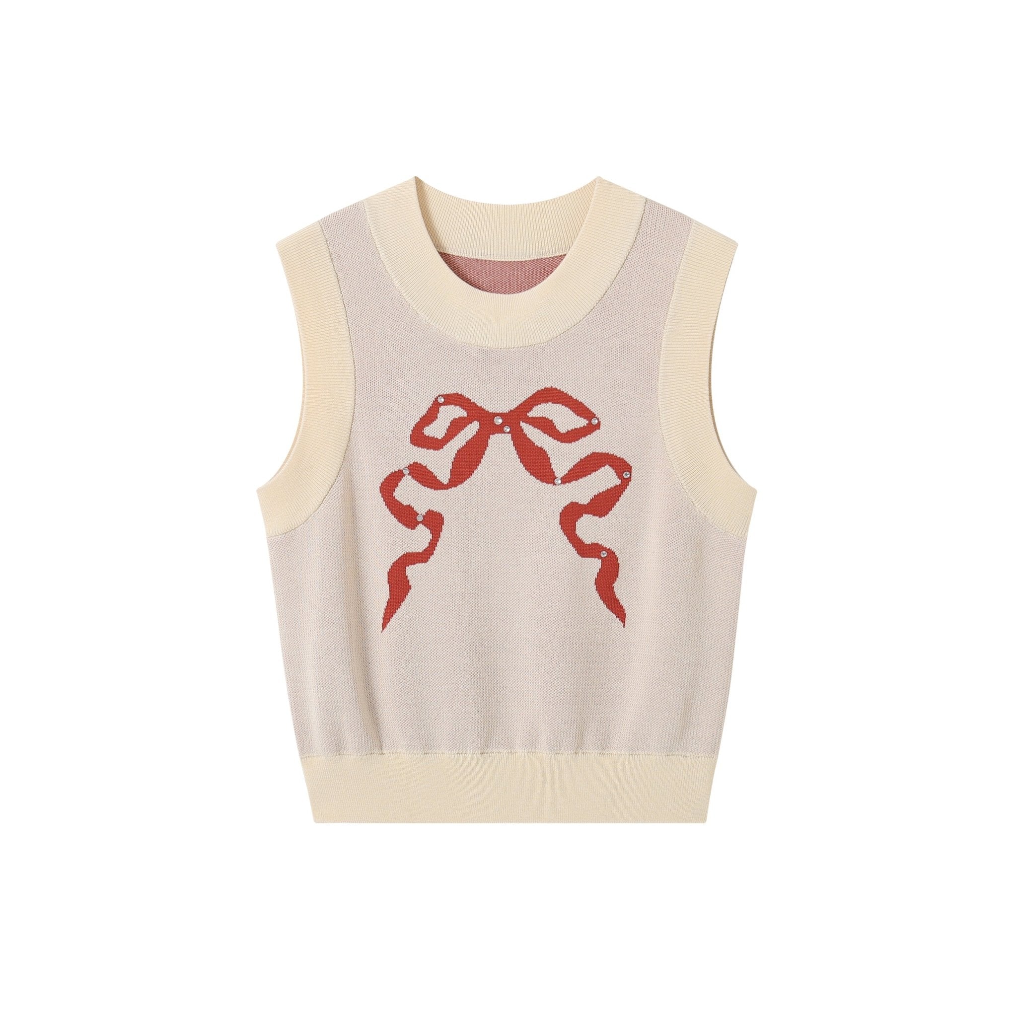 SOMESOWE Retro Contrast Bow Vest | MADA IN CHINA