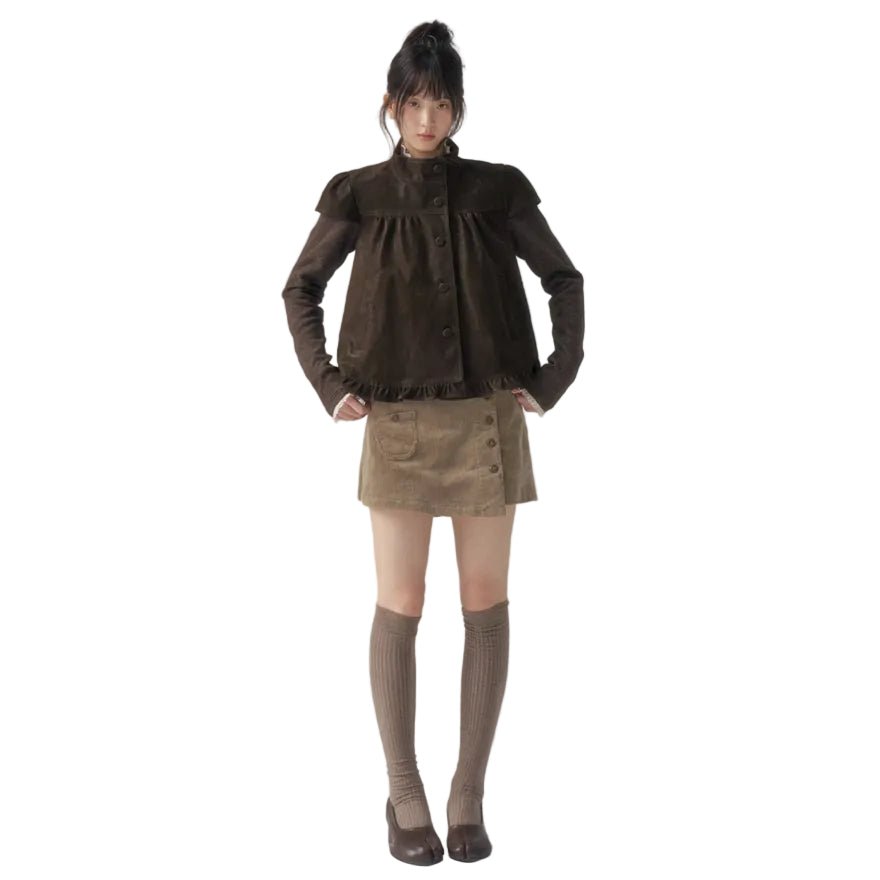 CHAOSCHAOS Retro Jacket in Chocolate Brown | MADAX