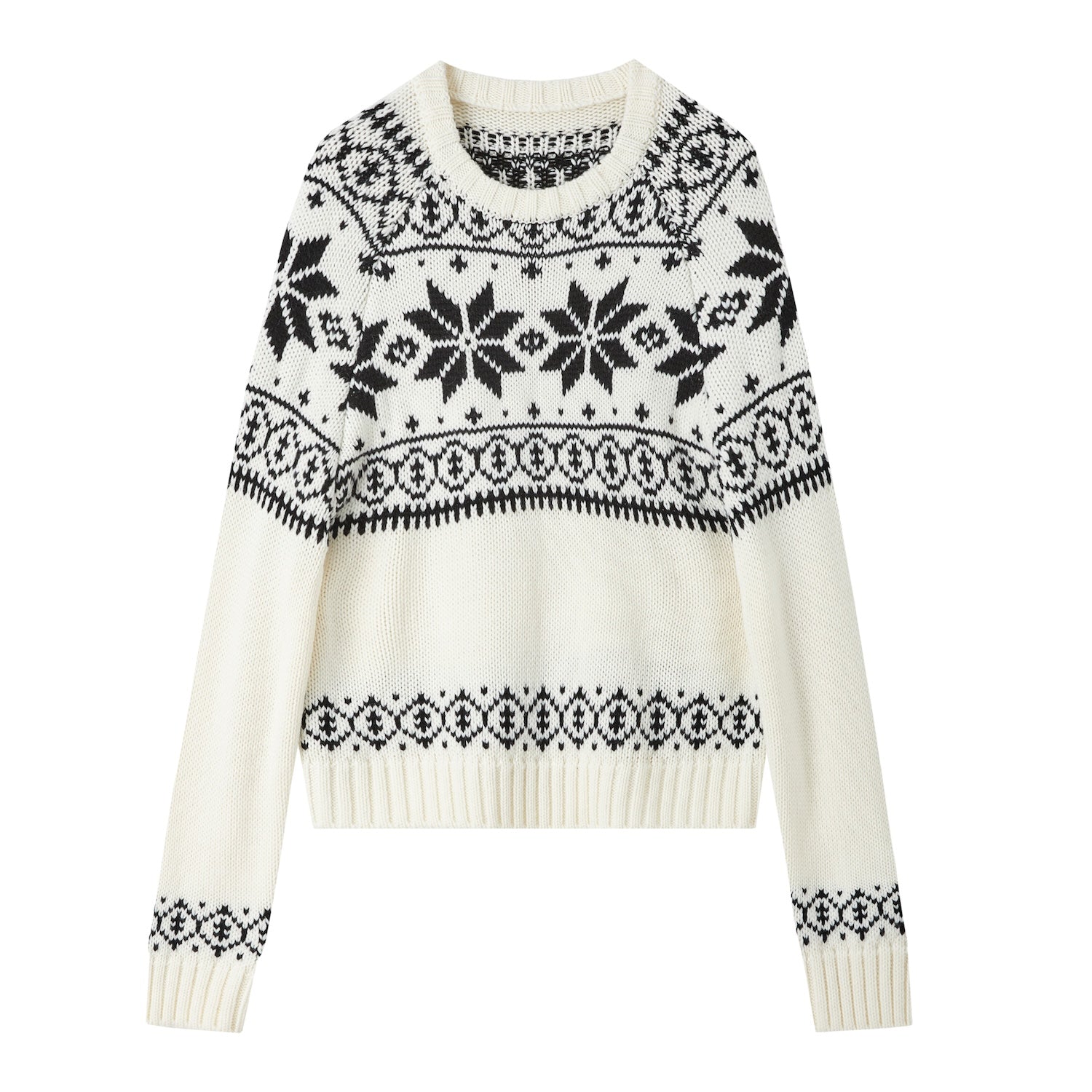 SOMESOWE Retro Jacquard Sweater In Black And White | MADAX