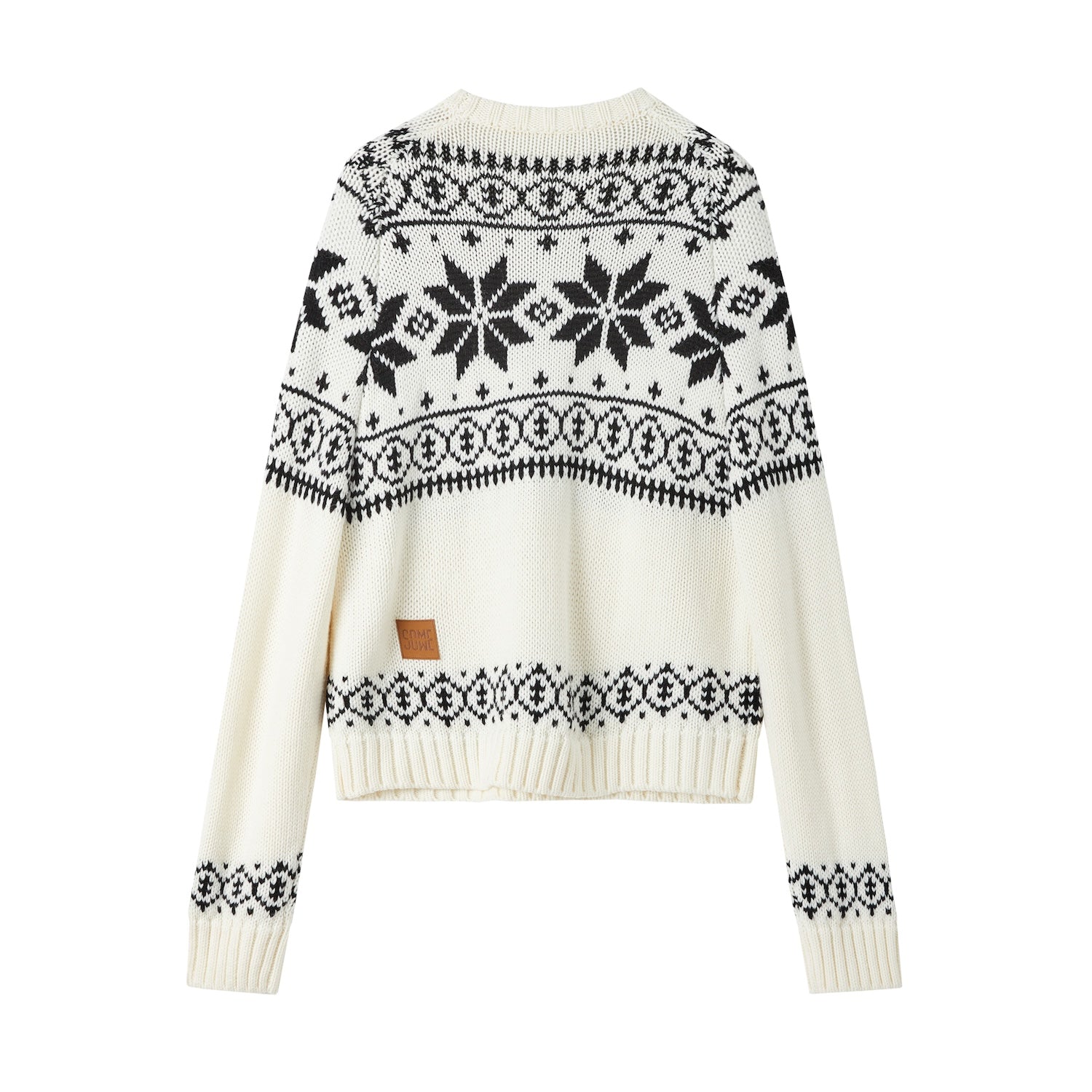 SOMESOWE Retro Jacquard Sweater In Black And White | MADAX