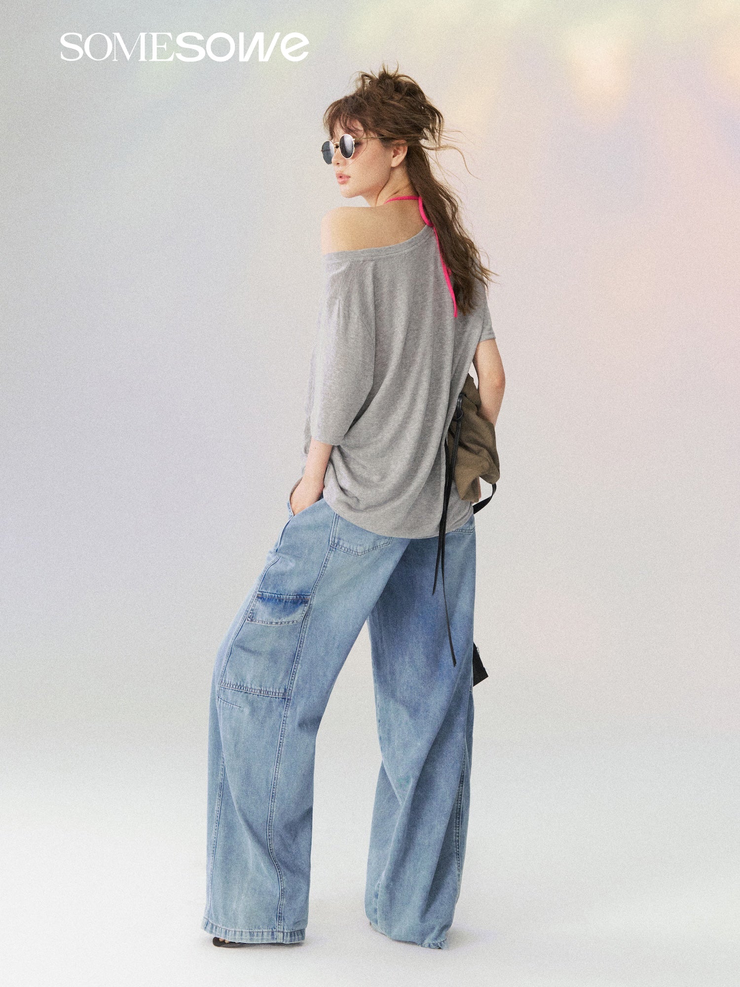SOMESOWE Retro Short-Sleeved T-Shirt in Gray | MADAX