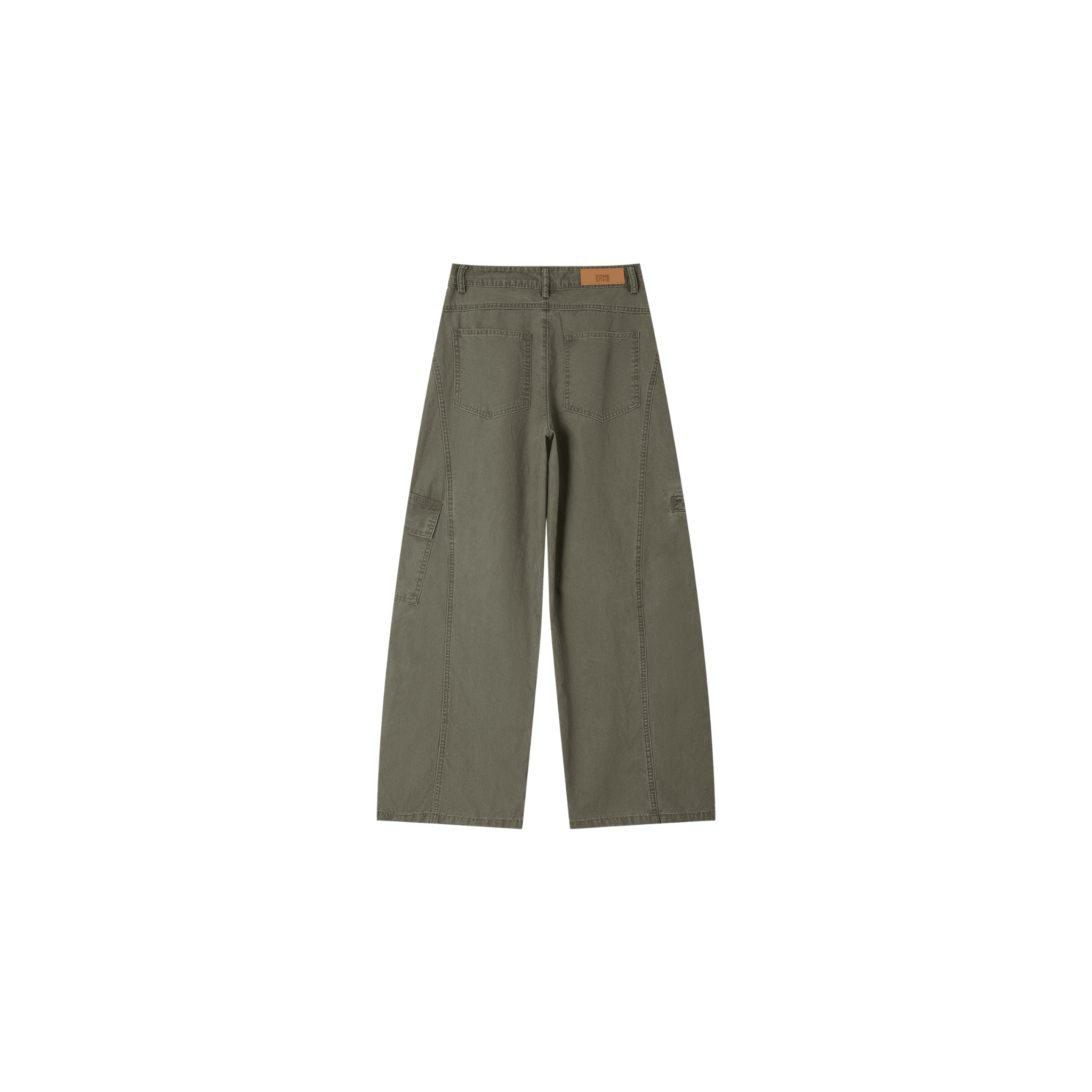 SOMESOWE Retro Split Cargo Casual Pants in Green | MADAX