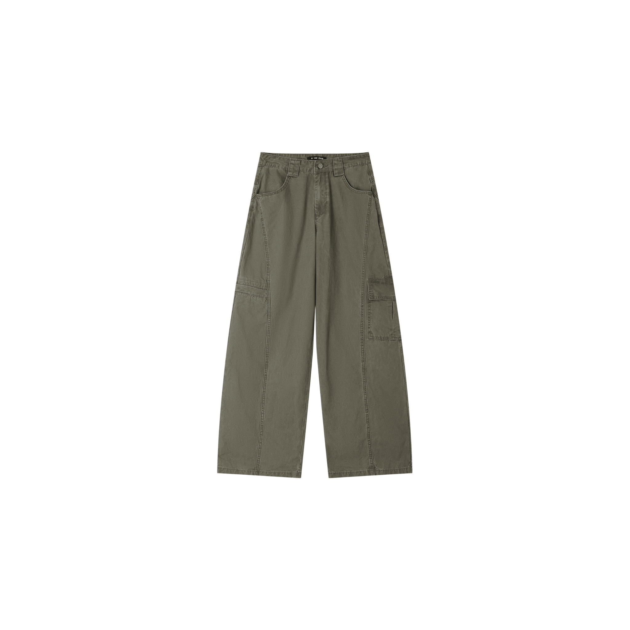 SOMESOWE Retro Split Cargo Casual Pants in Green | MADAX