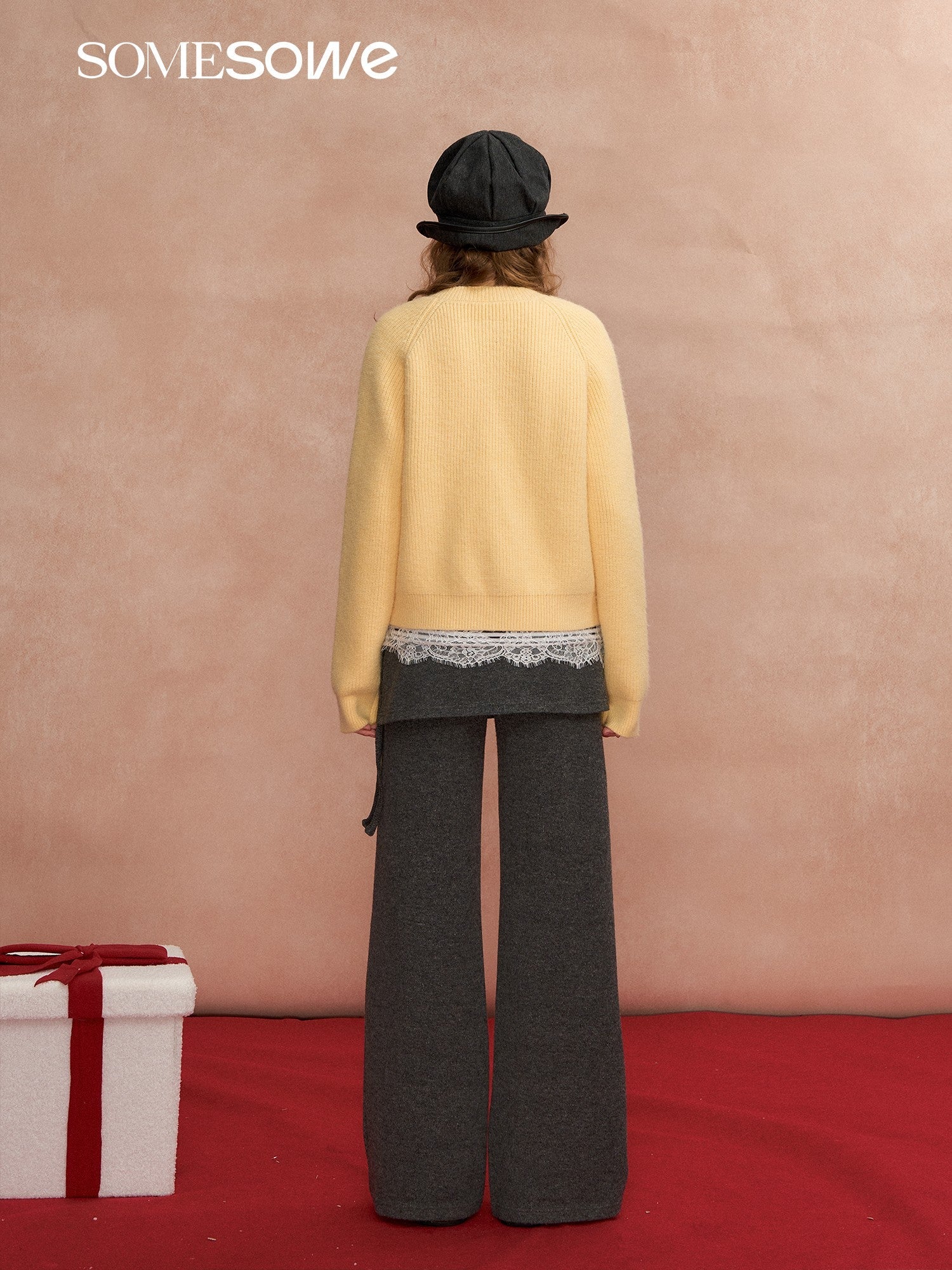 SOMESOWE Retro Toggle Button Crew Neck Cardigan In Yellow | MADAX