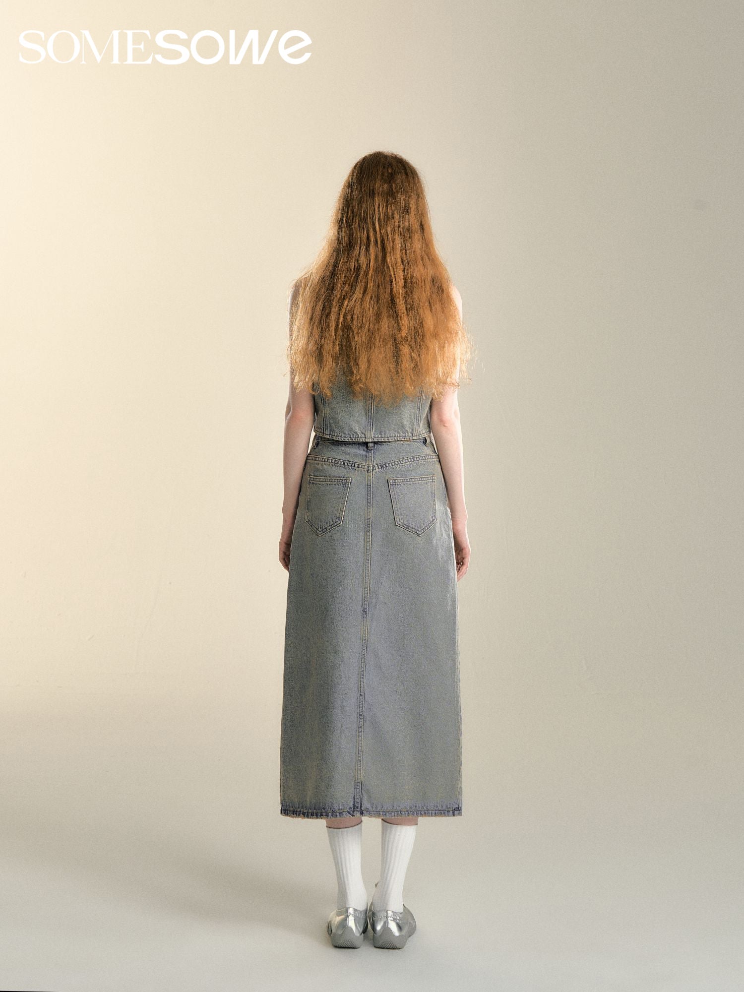 SOMESOWE Retro Washed Denim Skirt | MADA IN CHINA