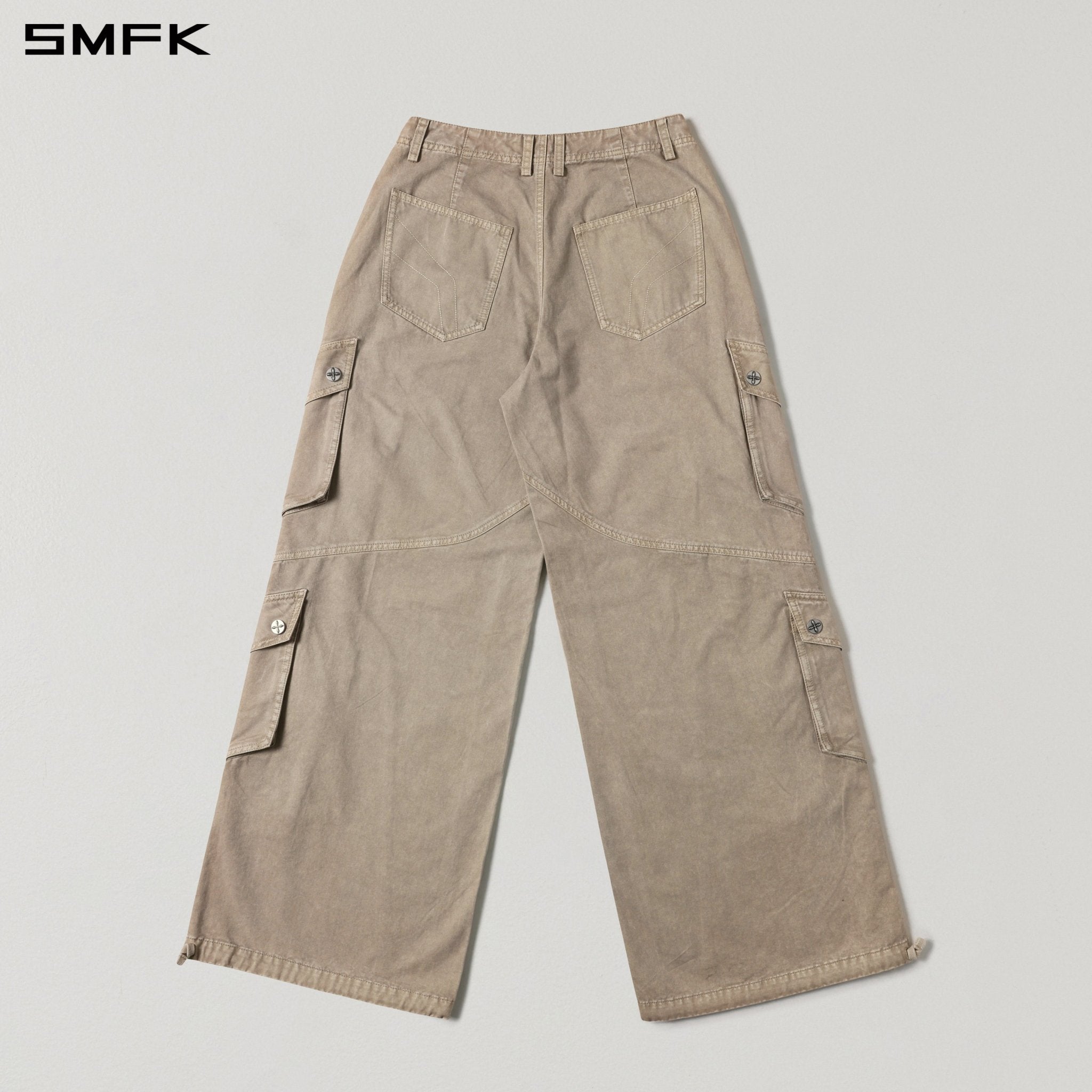 SMFK Retro Wide-Leg Cargo Pants in Skin Tone | MADAX