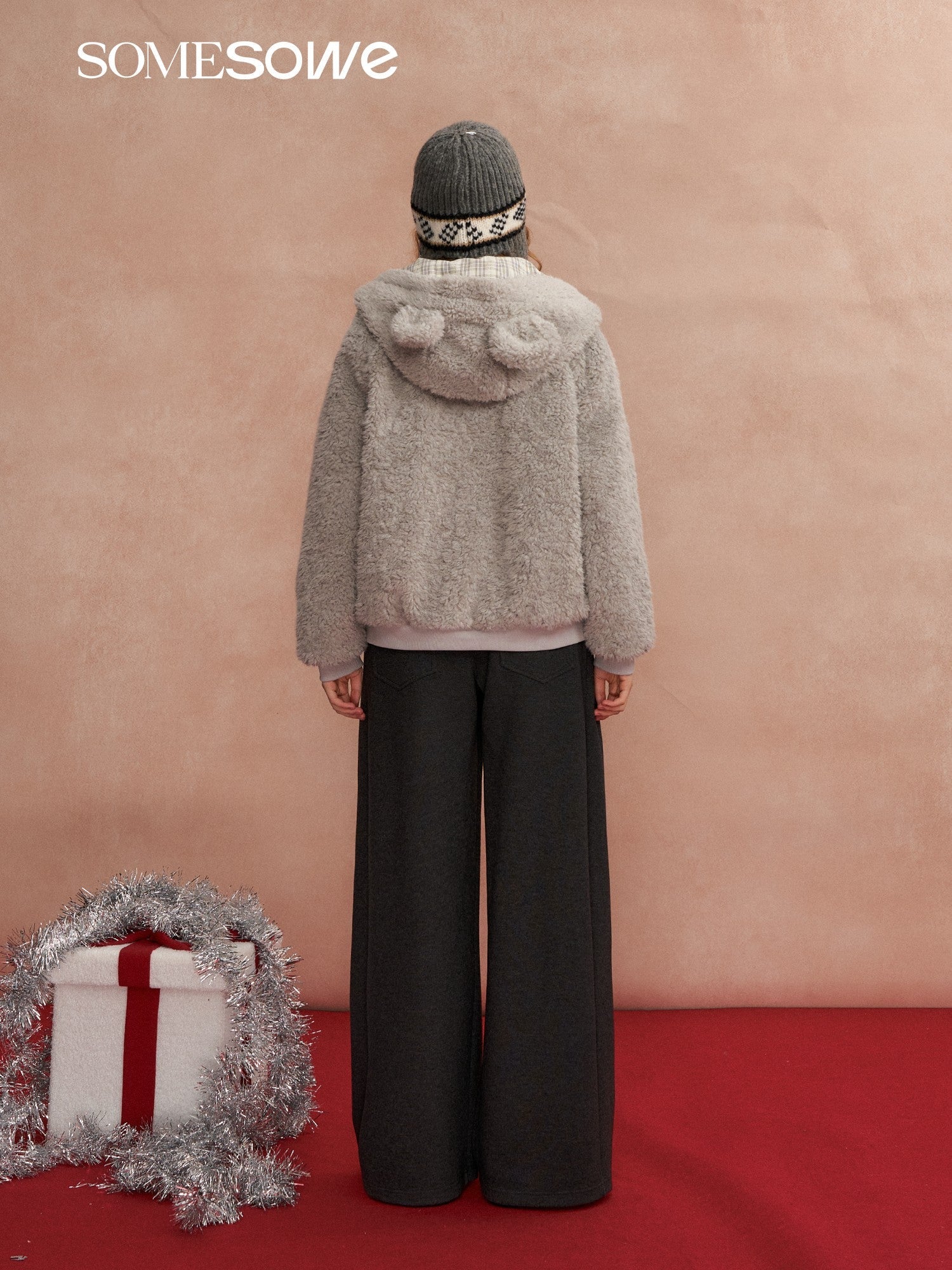 SOMESOWE Reversible Hooded Fleece Jacket In Grey | MADAX