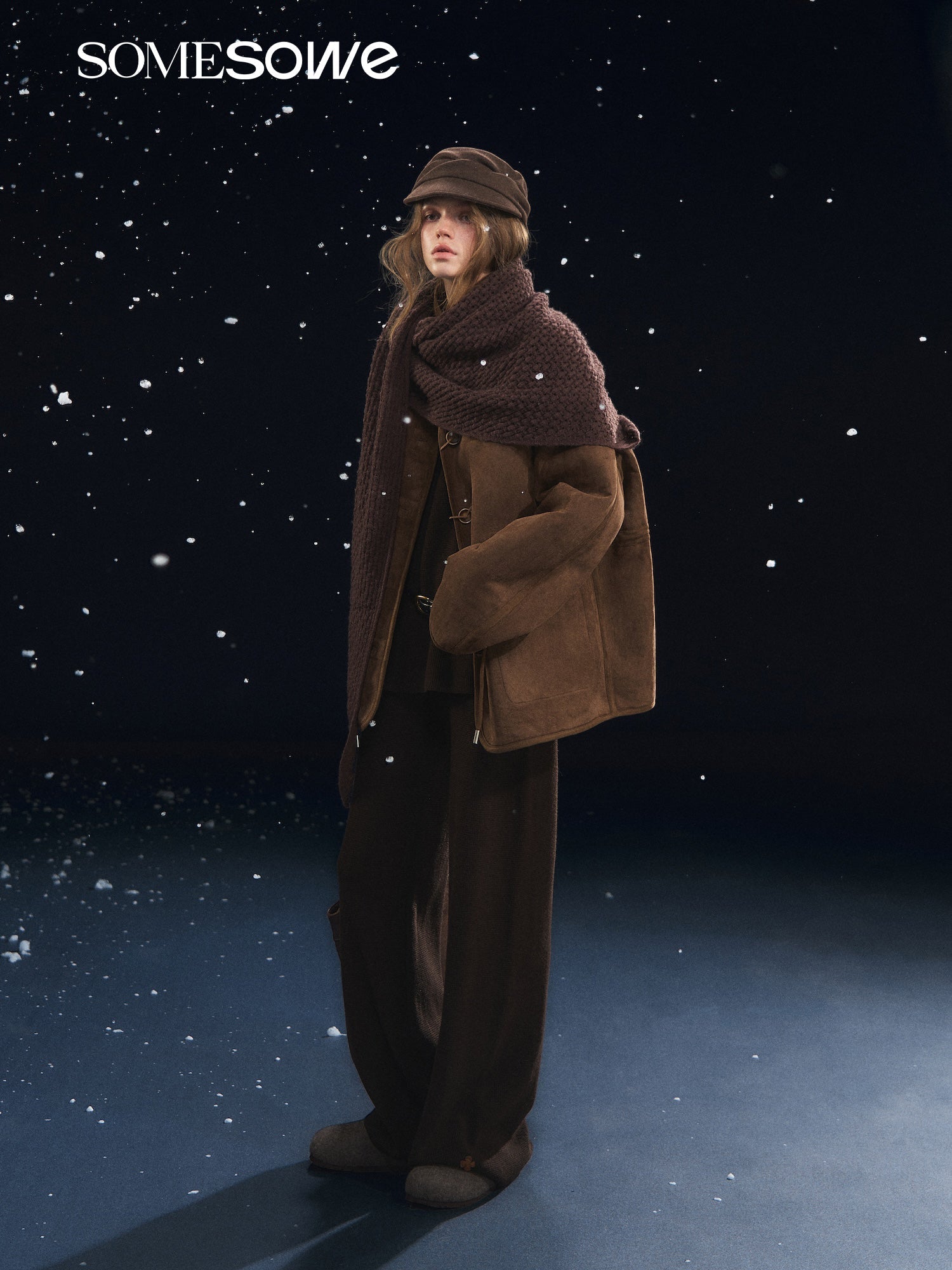 SOMESOWE Reversible Lambswool Coat In Brown | MADAX
