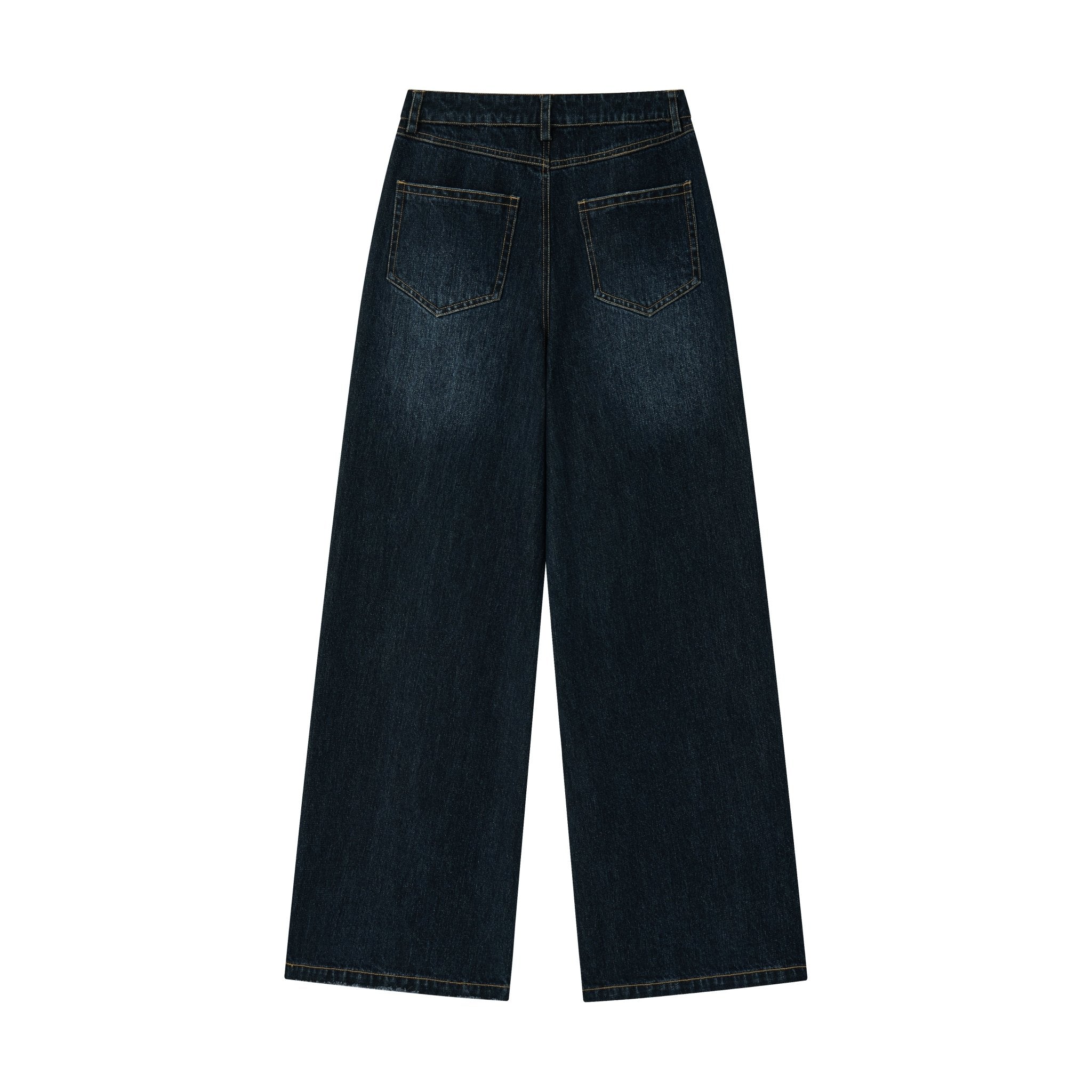 CHAOSCHAOS Rhinestone Retro Washed Ripped Denim Trousers In Denim Blue | MADAX