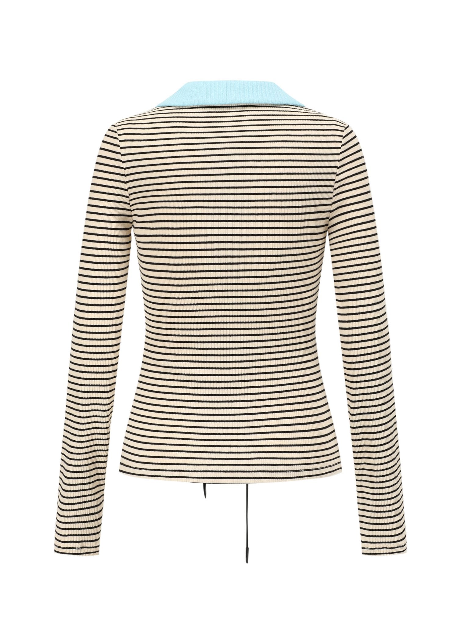 Alexia Sandra Rib - Knit Stripe Shirt in Black | MADA IN CHINA