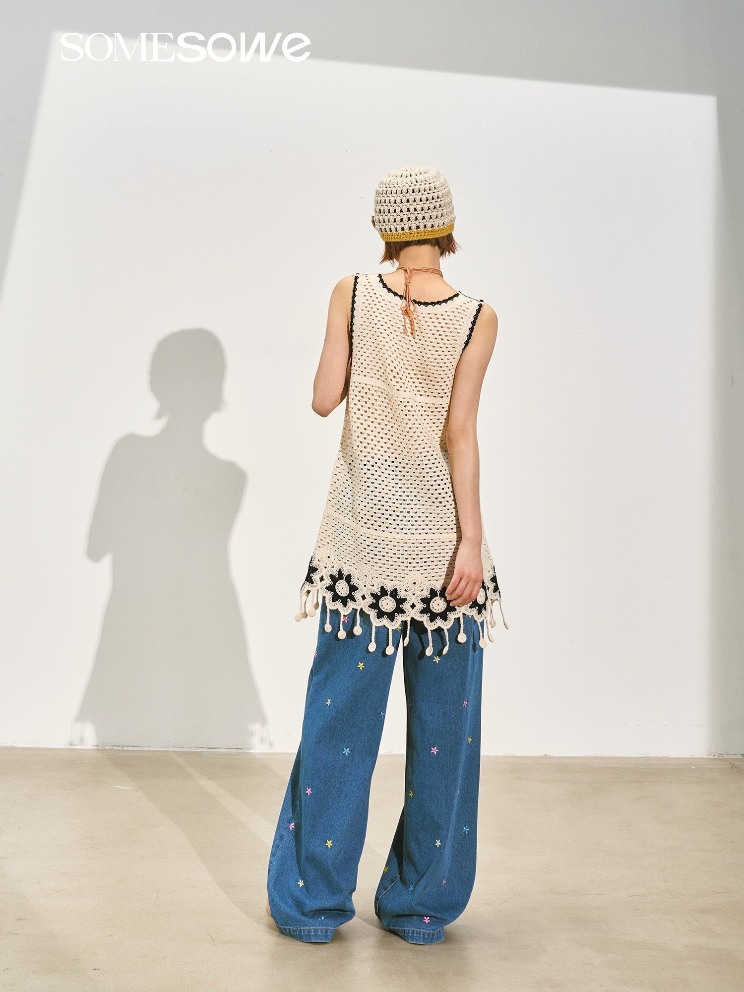 SOMESOWE Ribbed Vest Dress In Beige | MADAX