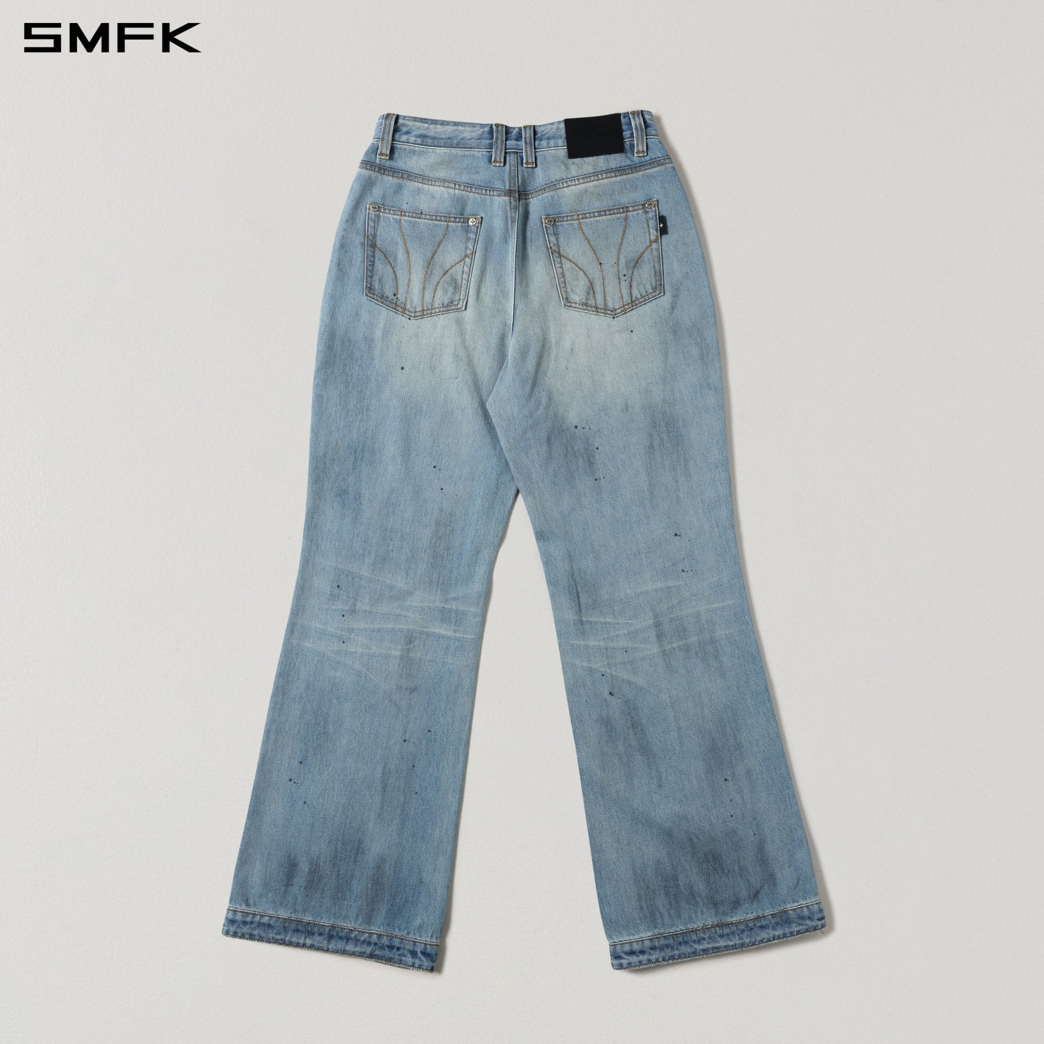 SMFK Rigid Flared Denim in Blue | MADAX
