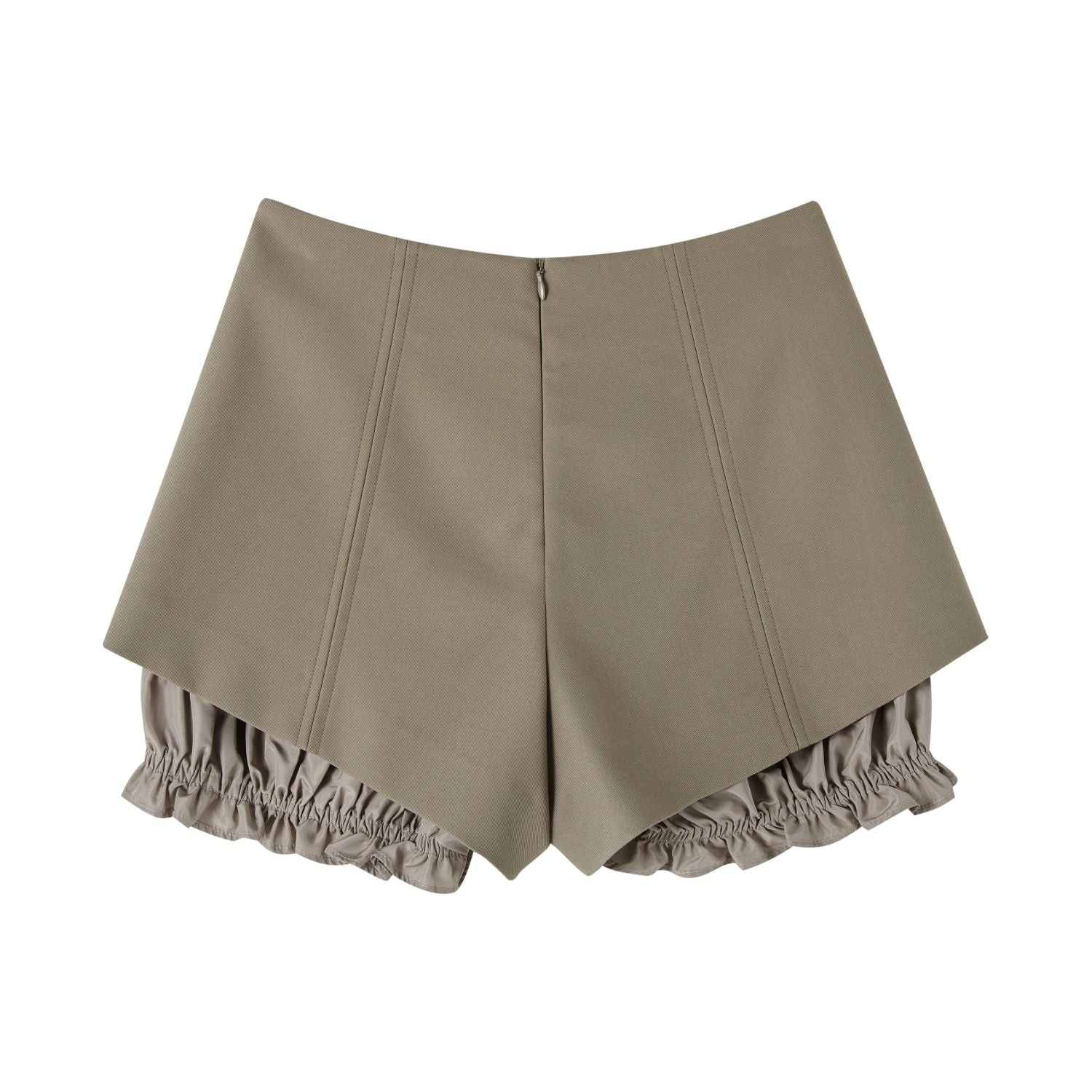 SOMESOWE Ripped Patchwork Layered Bud Shorts in Khaki | MADA IN CHINA