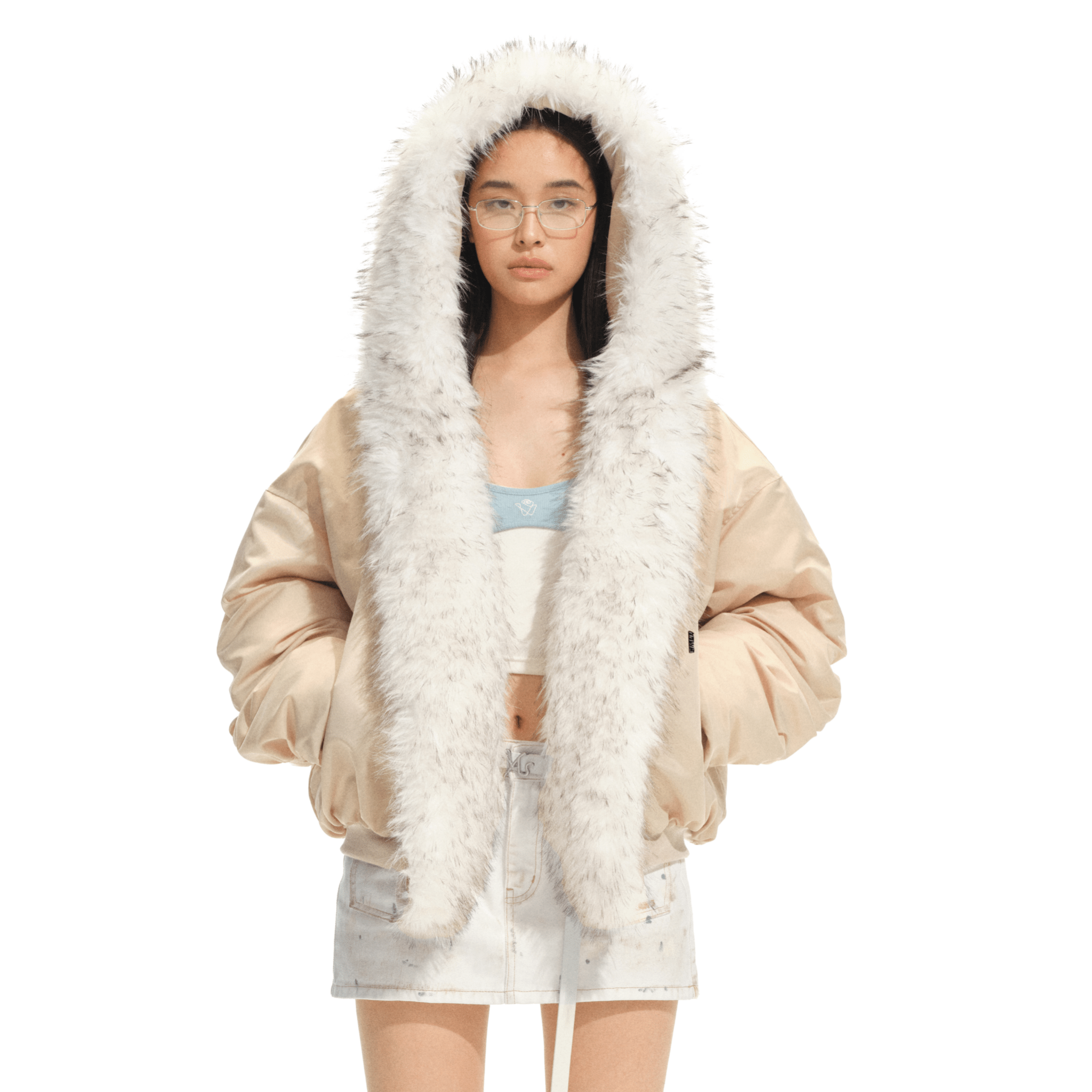 NAWS Rocky Mountain Fur Collar Down Jacket in Off - white | MADAX