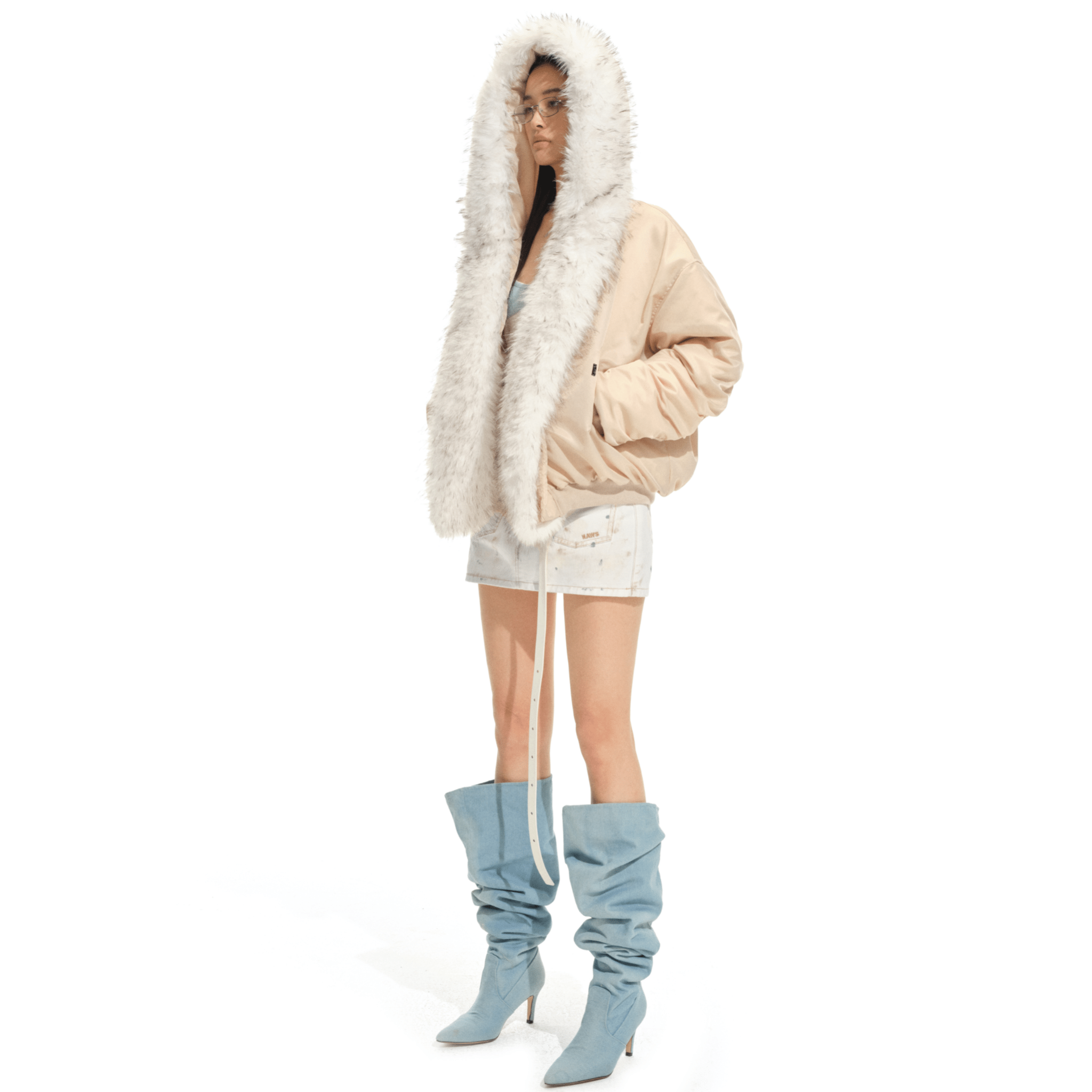 NAWS Rocky Mountain Fur Collar Down Jacket in Off - white | MADAX