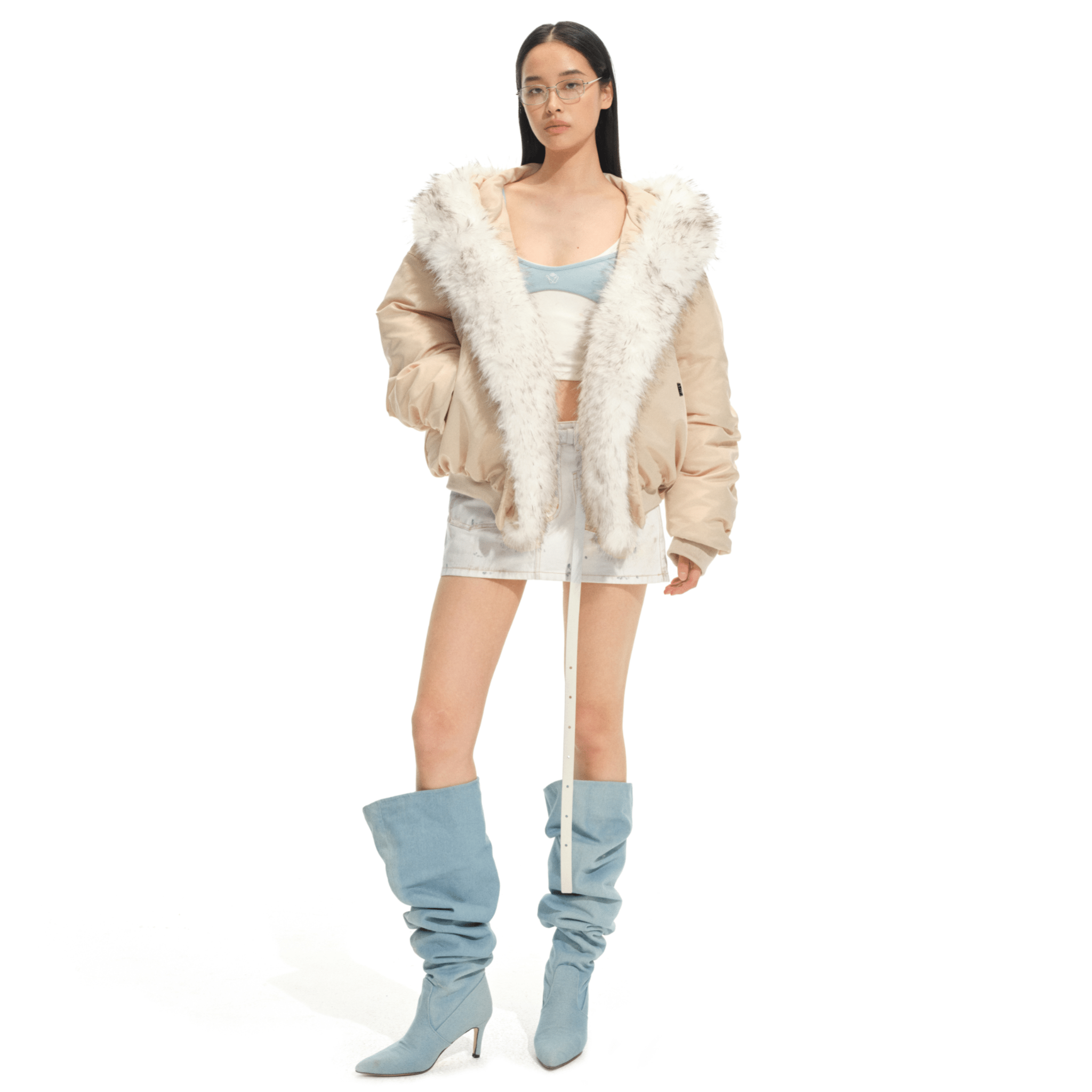 NAWS Rocky Mountain Fur Collar Down Jacket in Off - white | MADAX