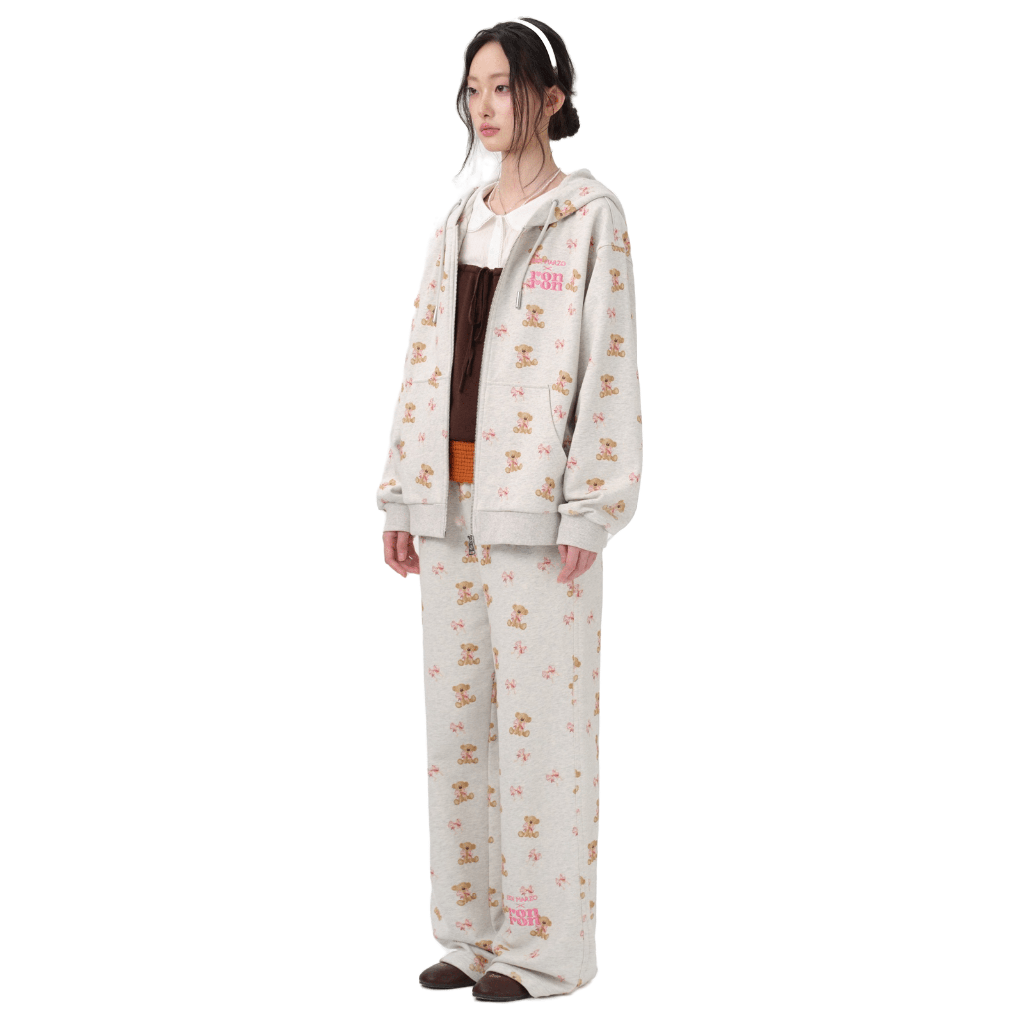 13DE MARZO RONRON Bear All - Over Sweatpants in Gray | MADAX