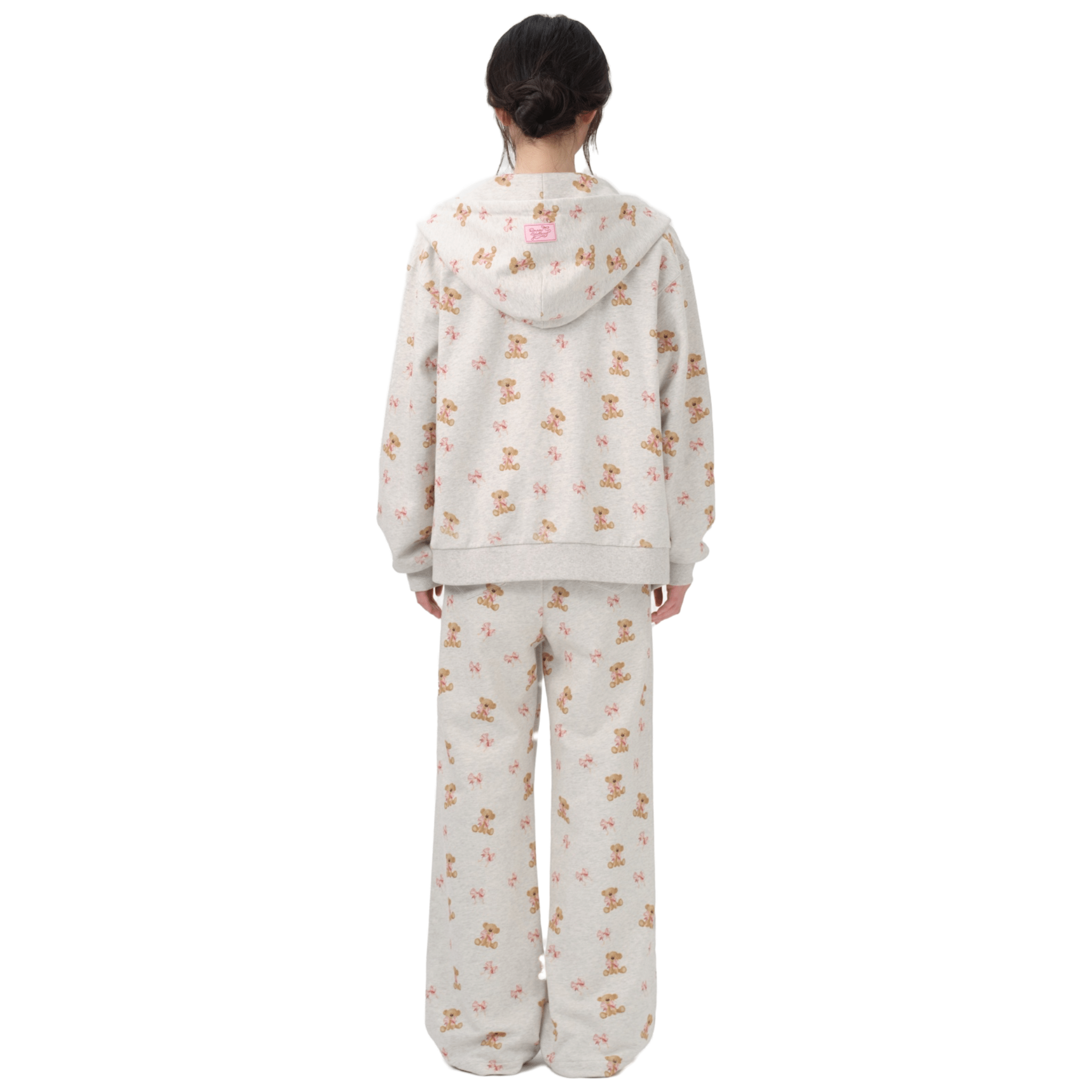 13DE MARZO RONRON Bear All - Over Zipped Hoodie in Gray | MADAX