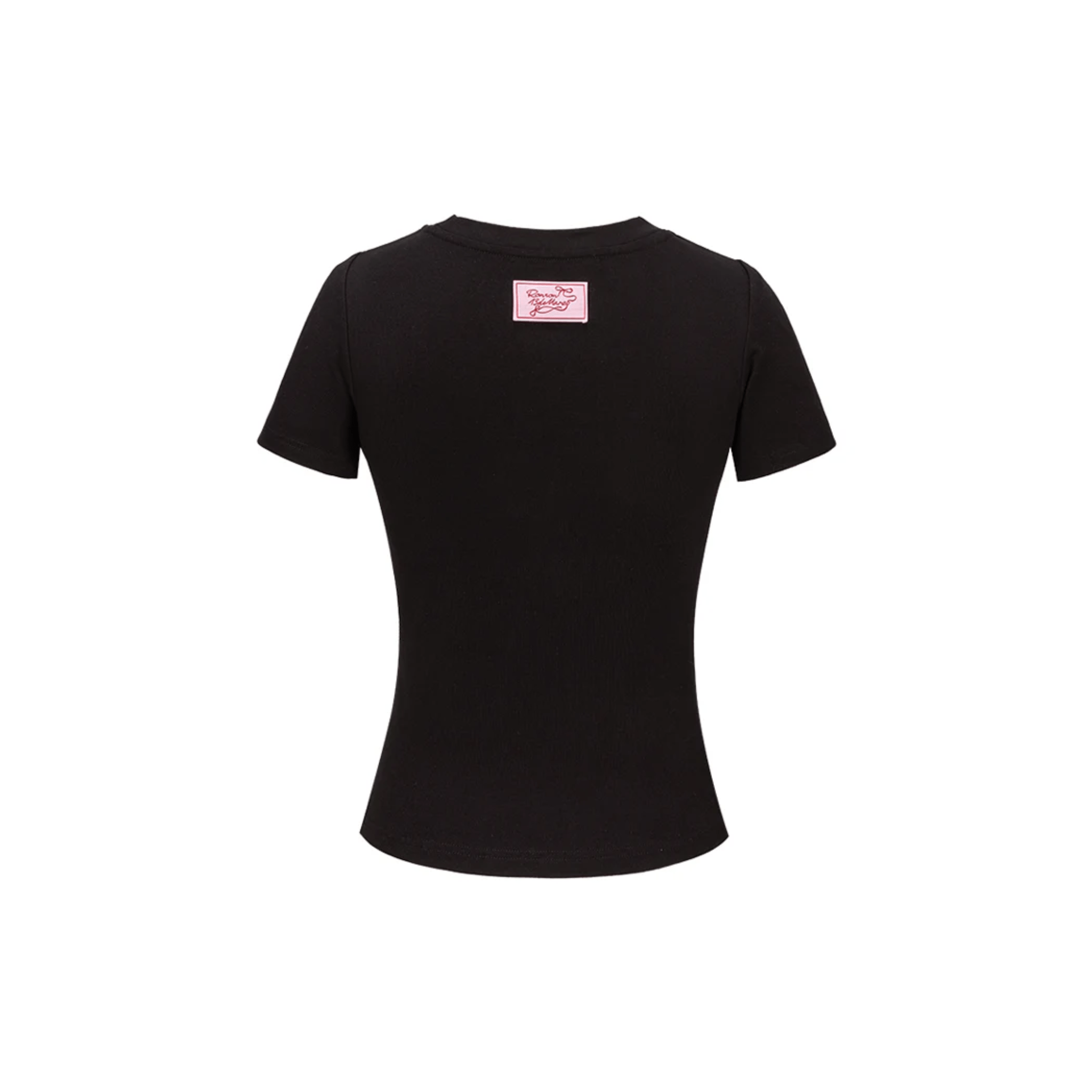 13DE MARZO RONRON Bow Cropped T-shirt in Black | MADAX