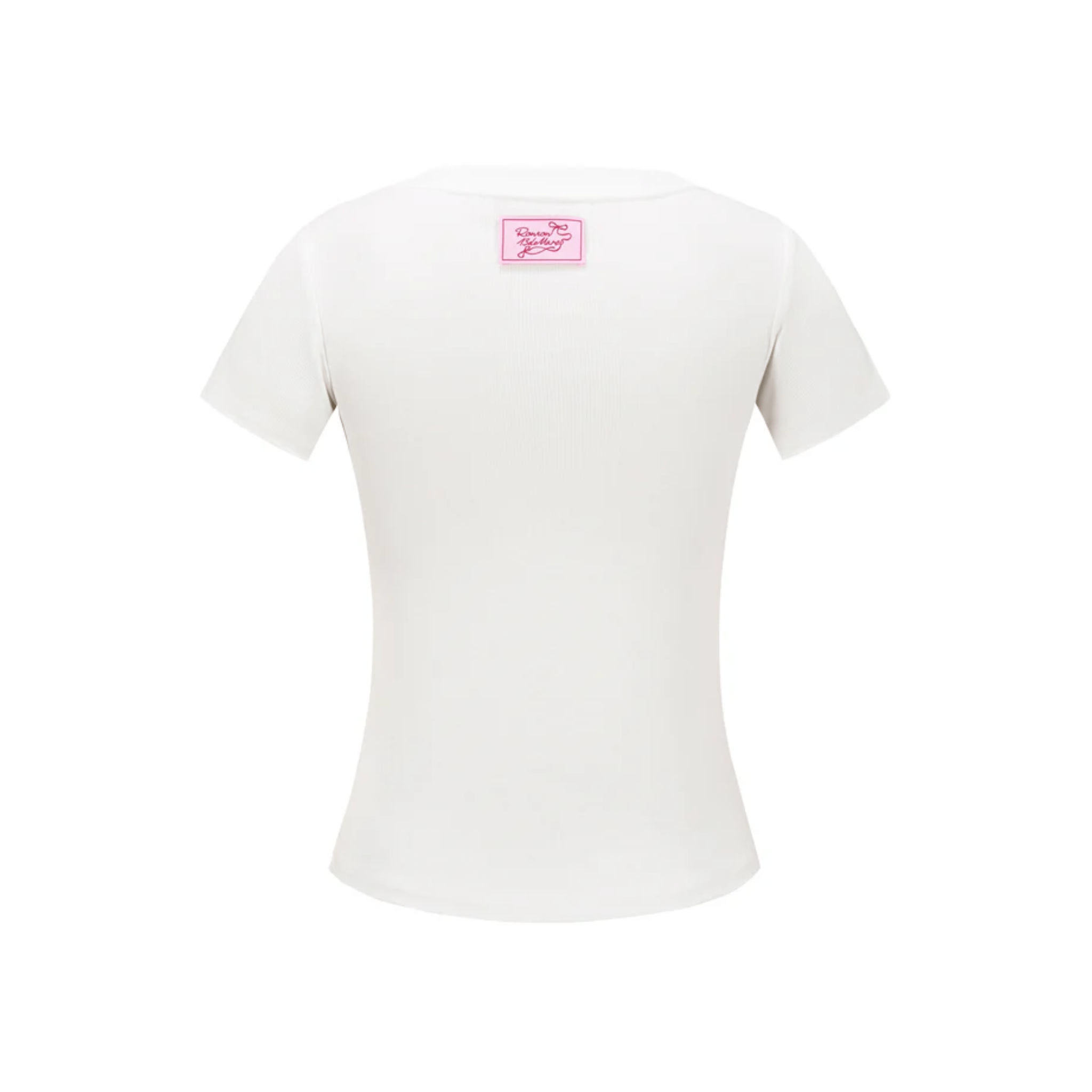 13DE MARZO RONRON Bow Cropped T-shirt in White | MADAX