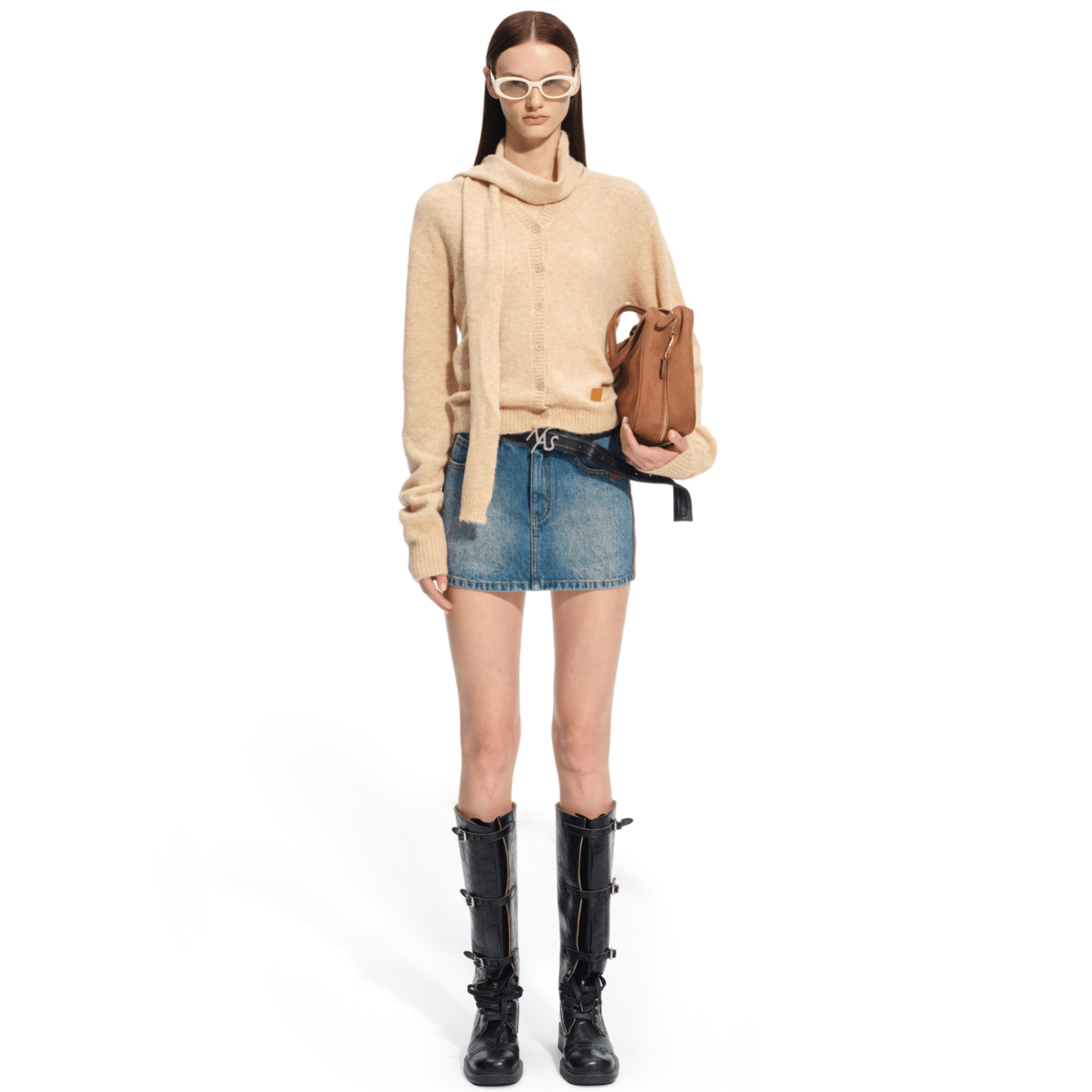 NAWS Rose Knit Cardigan in Misty Coffee | MADAX