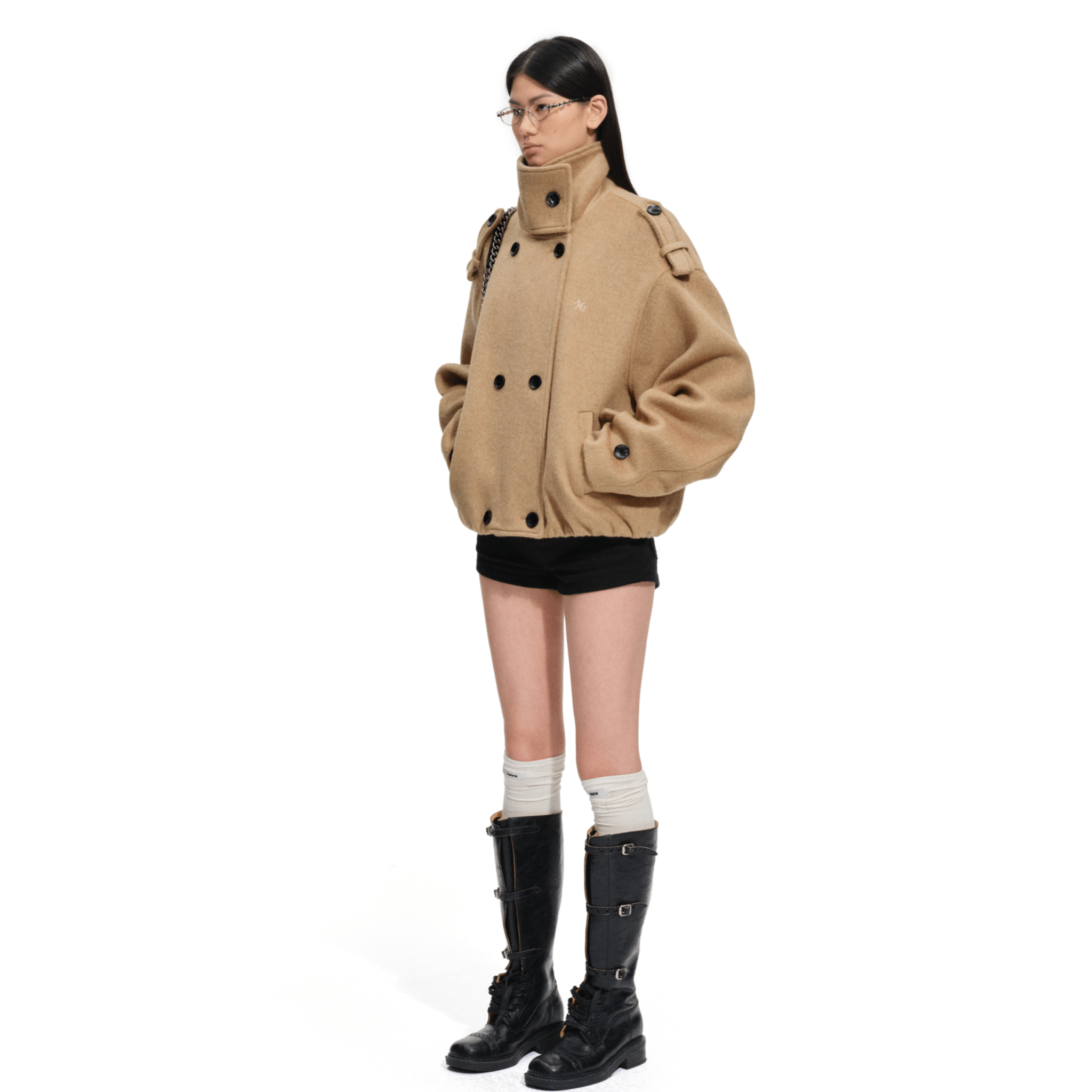 NAWS Rose Oversized Wollen Coat in Brown | MADAX