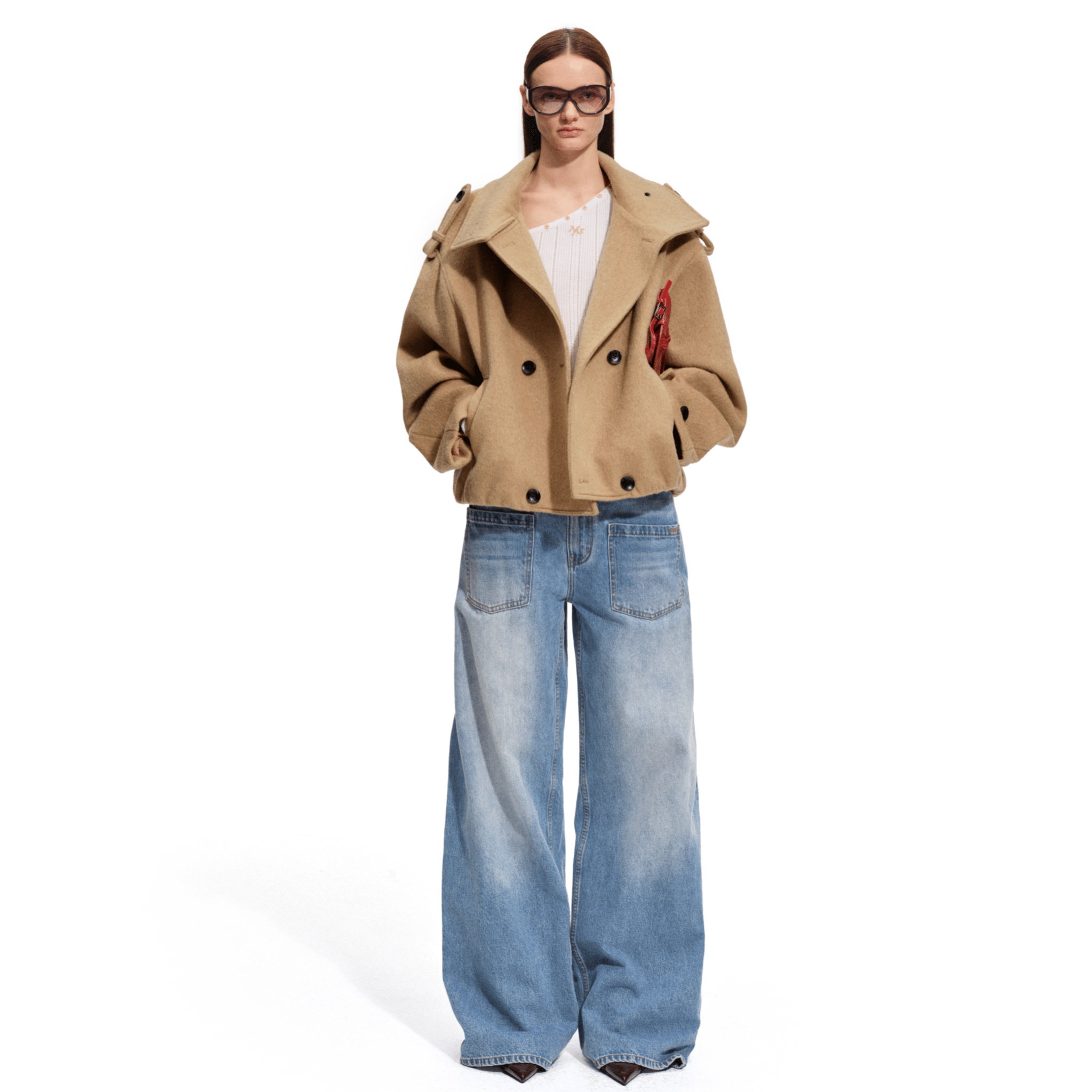 NAWS Rose Oversized Wollen Coat in Brown | MADAX