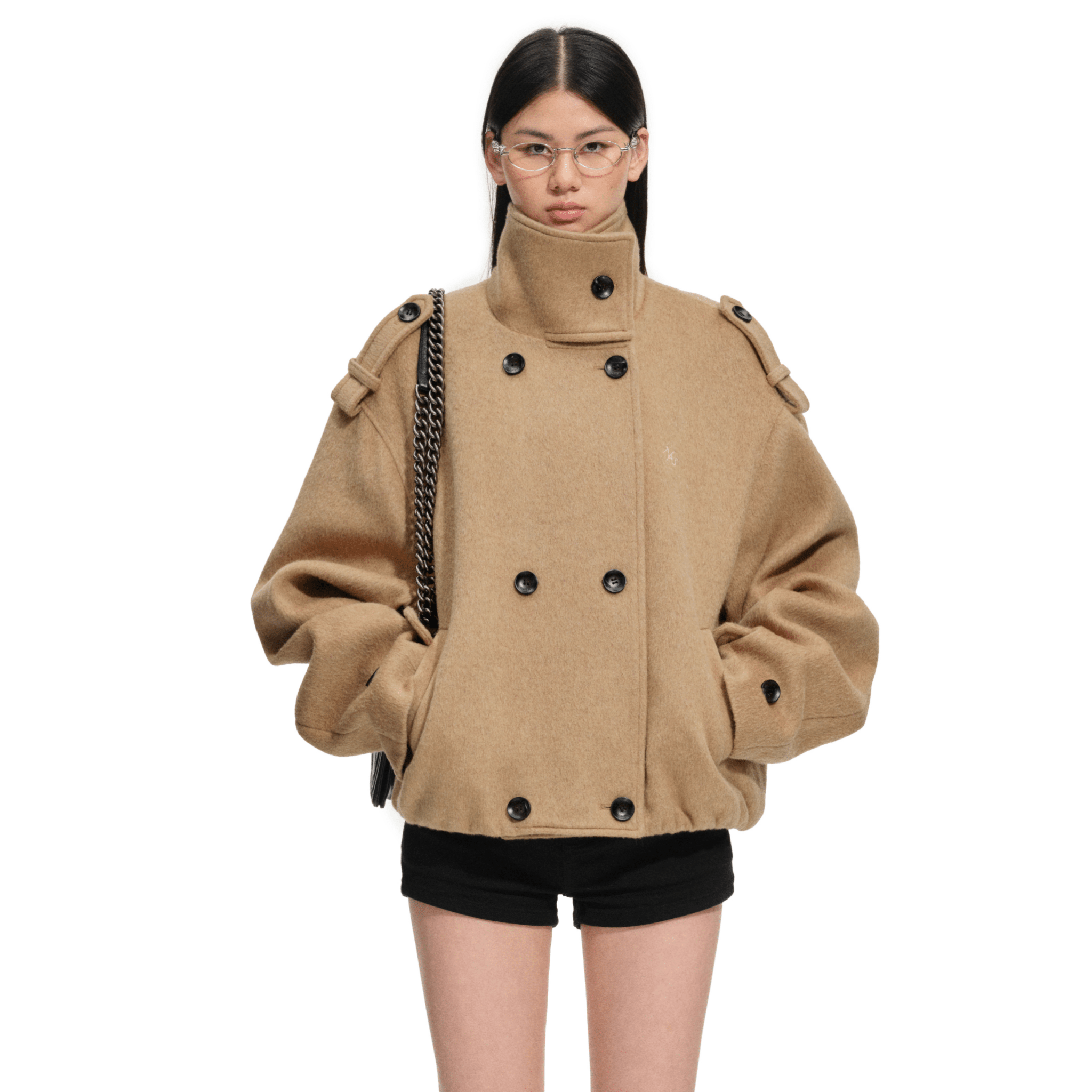 NAWS Rose Oversized Wollen Coat in Brown | MADAX