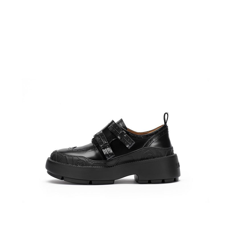 Sugar Su Rose Relief Brock Shoes Black | MADAX