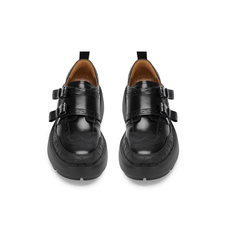 Sugar Su Rose Relief Brock Shoes Black | MADAX