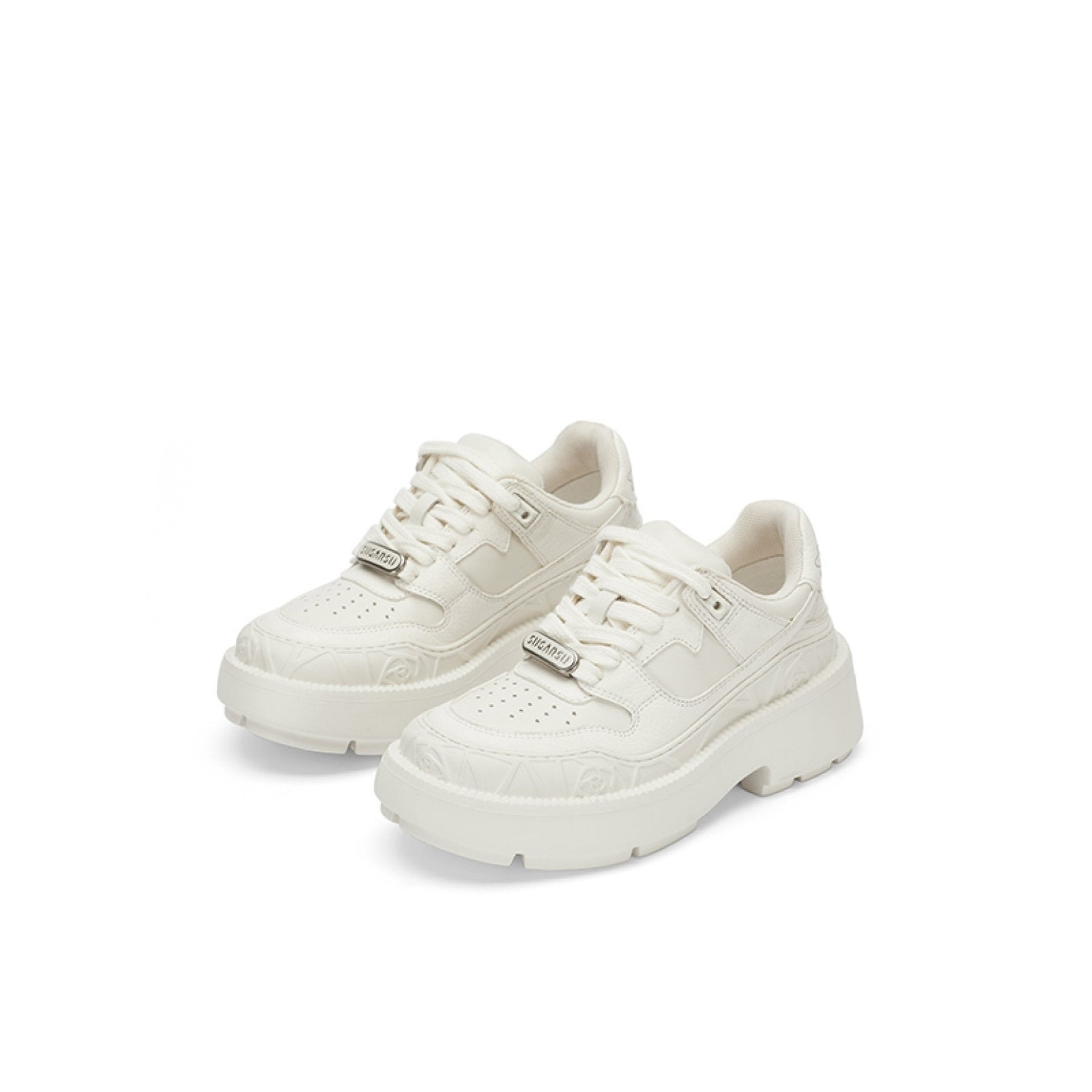 Sugar Su Rose Relief Sneakers White | MADAX