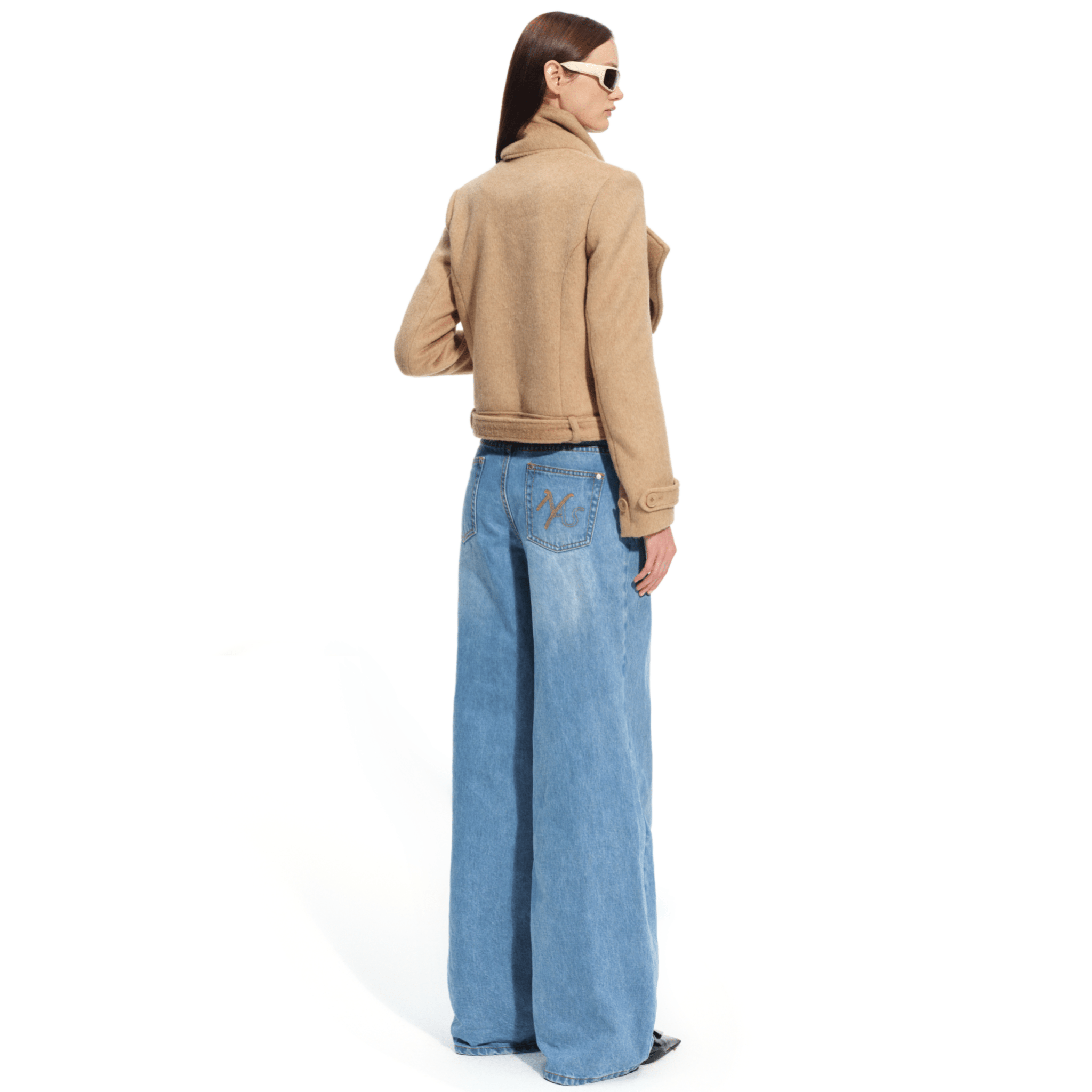 NAWS Rose Shawl - Collar Wool Coat in Brown | MADAX