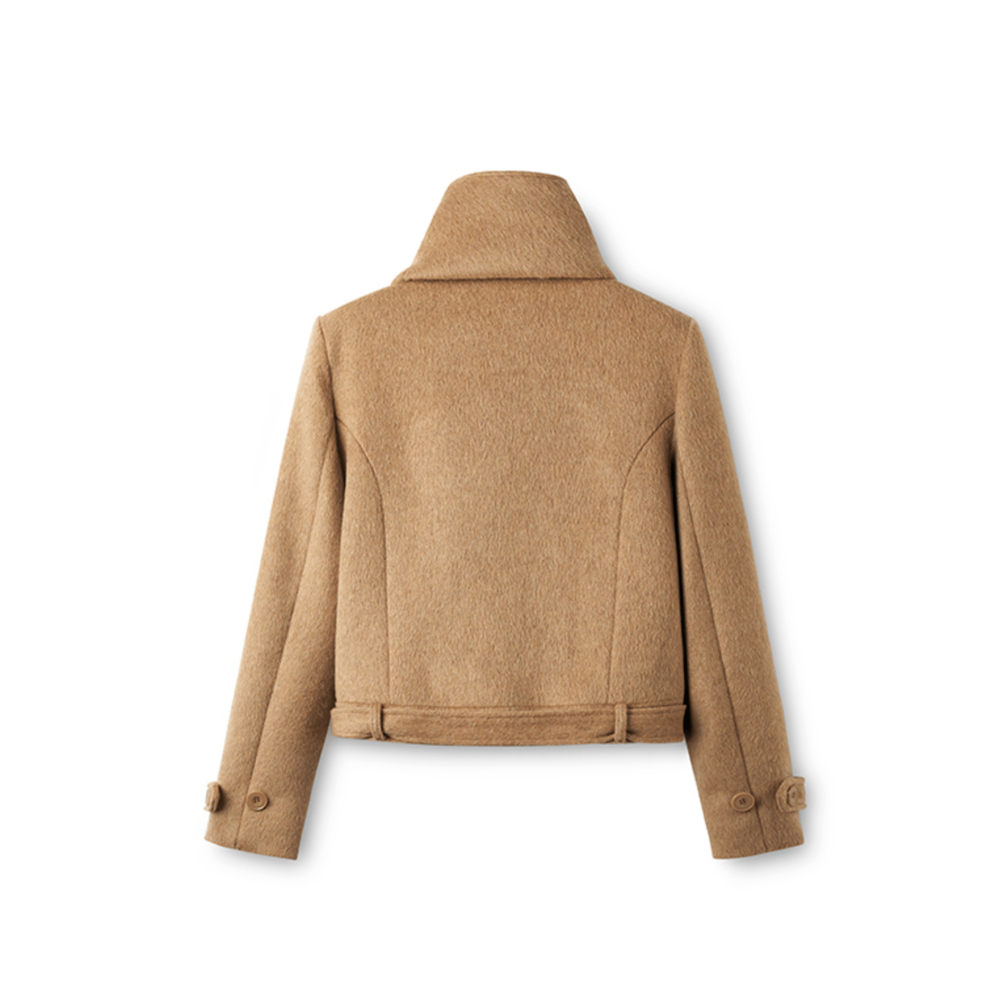 NAWS Rose Shawl - Collar Wool Coat in Brown | MADAX