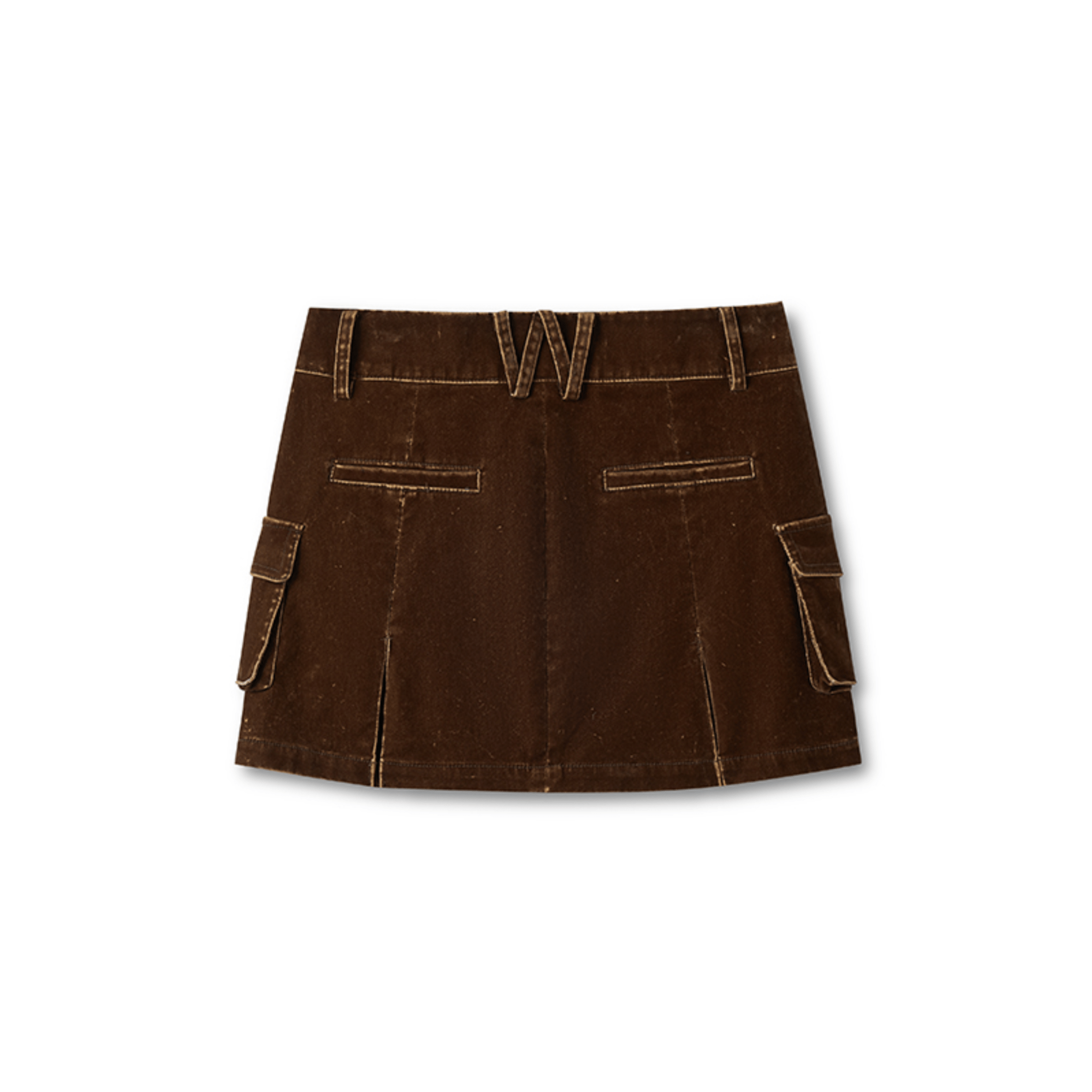 NAWS Ross Denim Skirt in Brown | MADAX