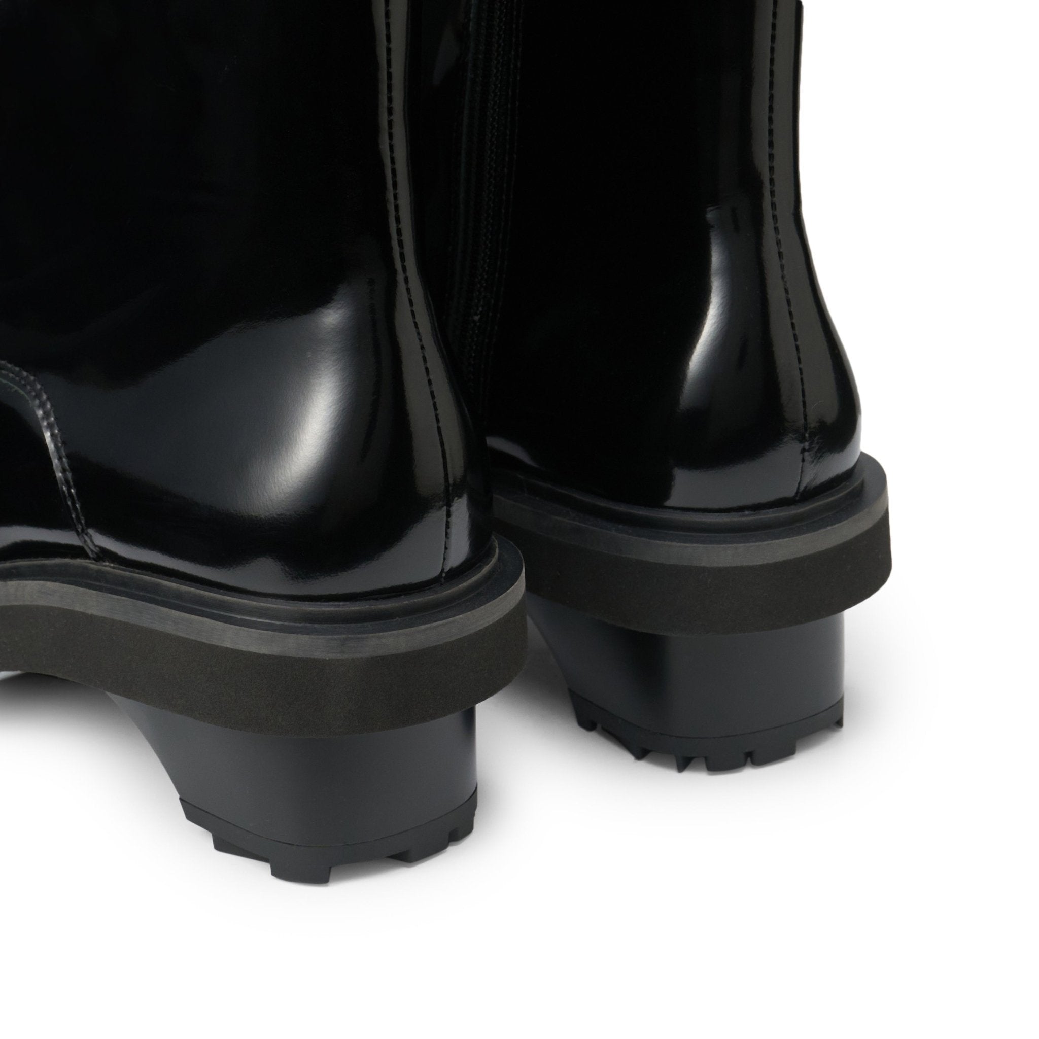 LOST IN ECHO Round Head Block With Mid Leg Doc Martens In Black | MADAX