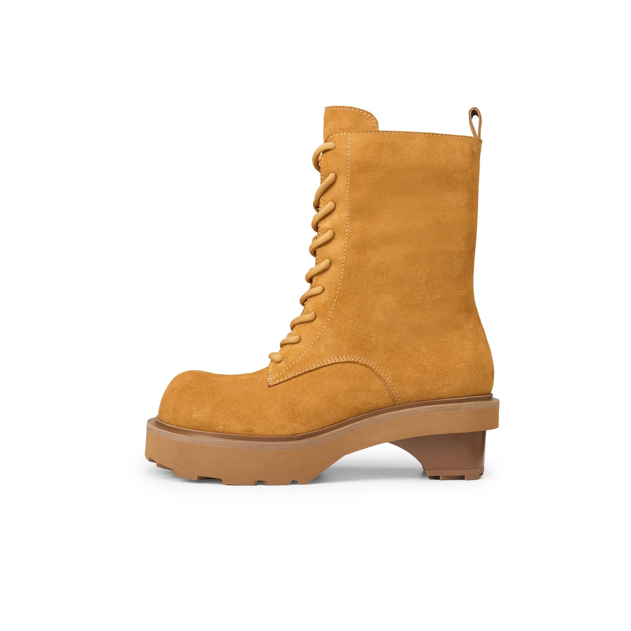 LOST IN ECHO Round Head Block With Mid Leg Doc Martens In Yellow | MADAX