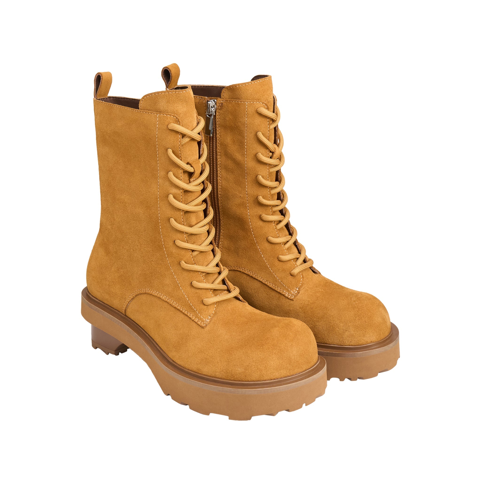 LOST IN ECHO Round Head Block With Mid Leg Doc Martens In Yellow | MADAX