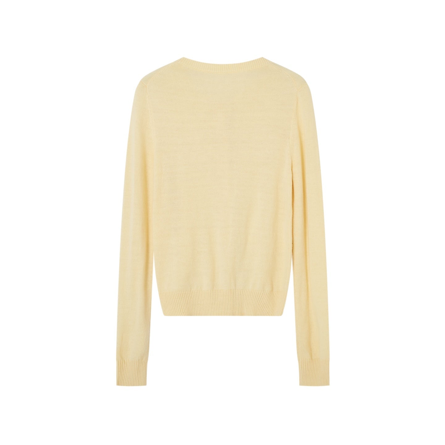 SOMESOWE Round Neck Childish Appliqué Embroidered Cardigan In Yellow | MADAX