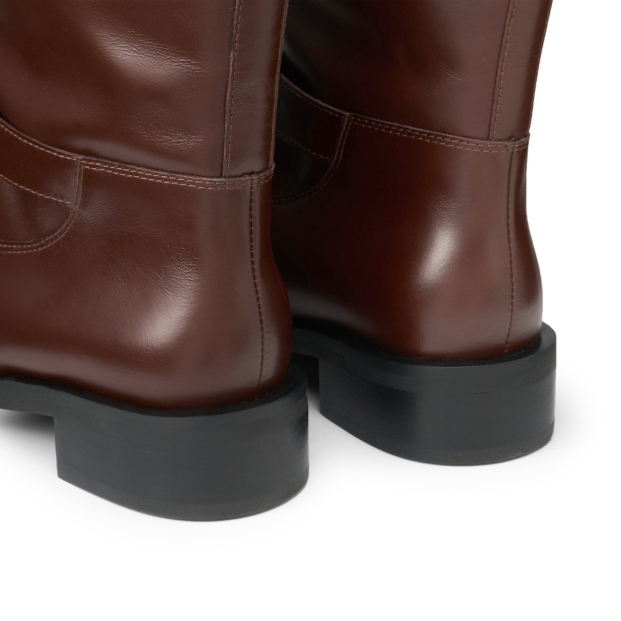 LOST IN ECHO Round Toe Buckle With High Rider Boots In Brown | MADAX