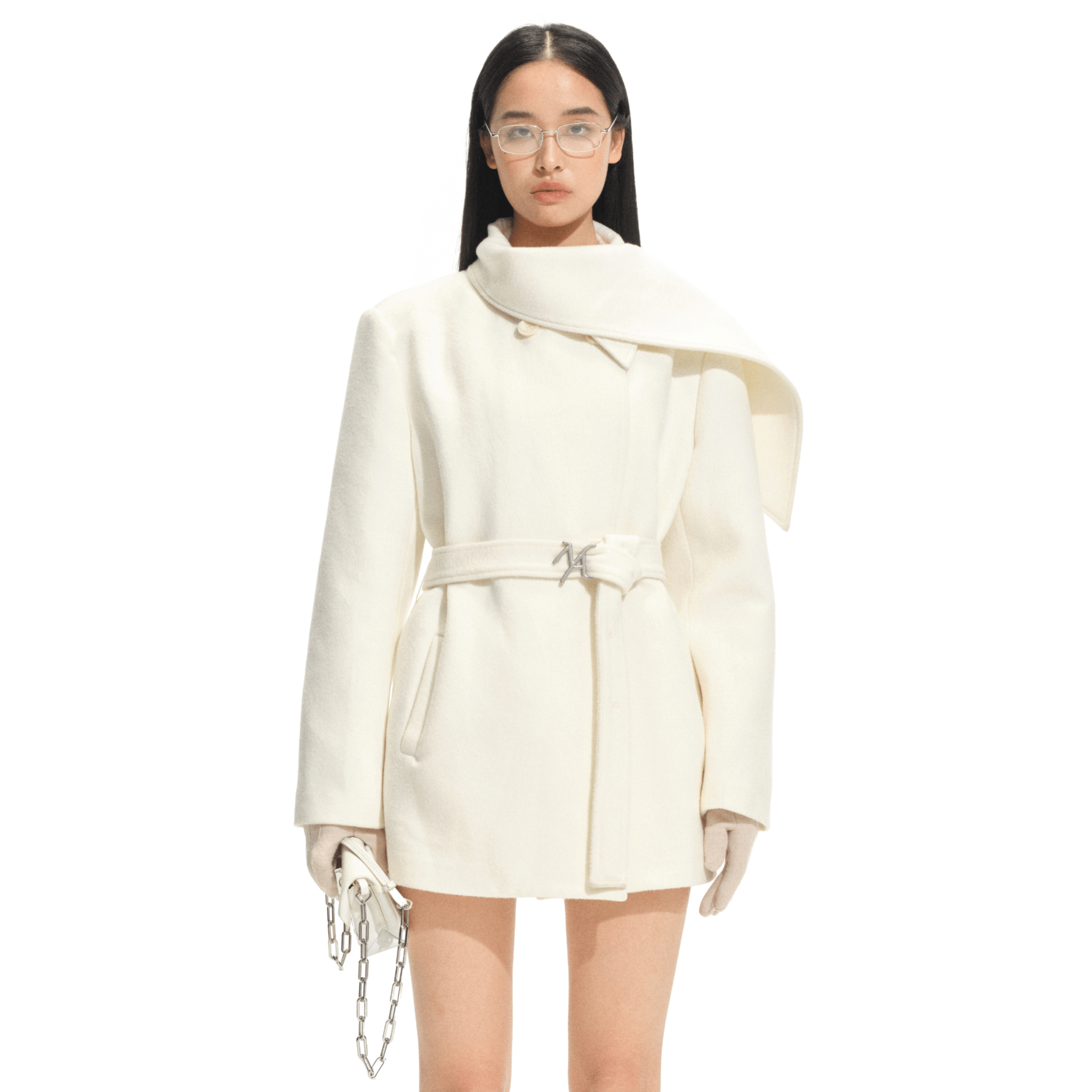 NAWS Roy Woolen Coat in White | MADAX